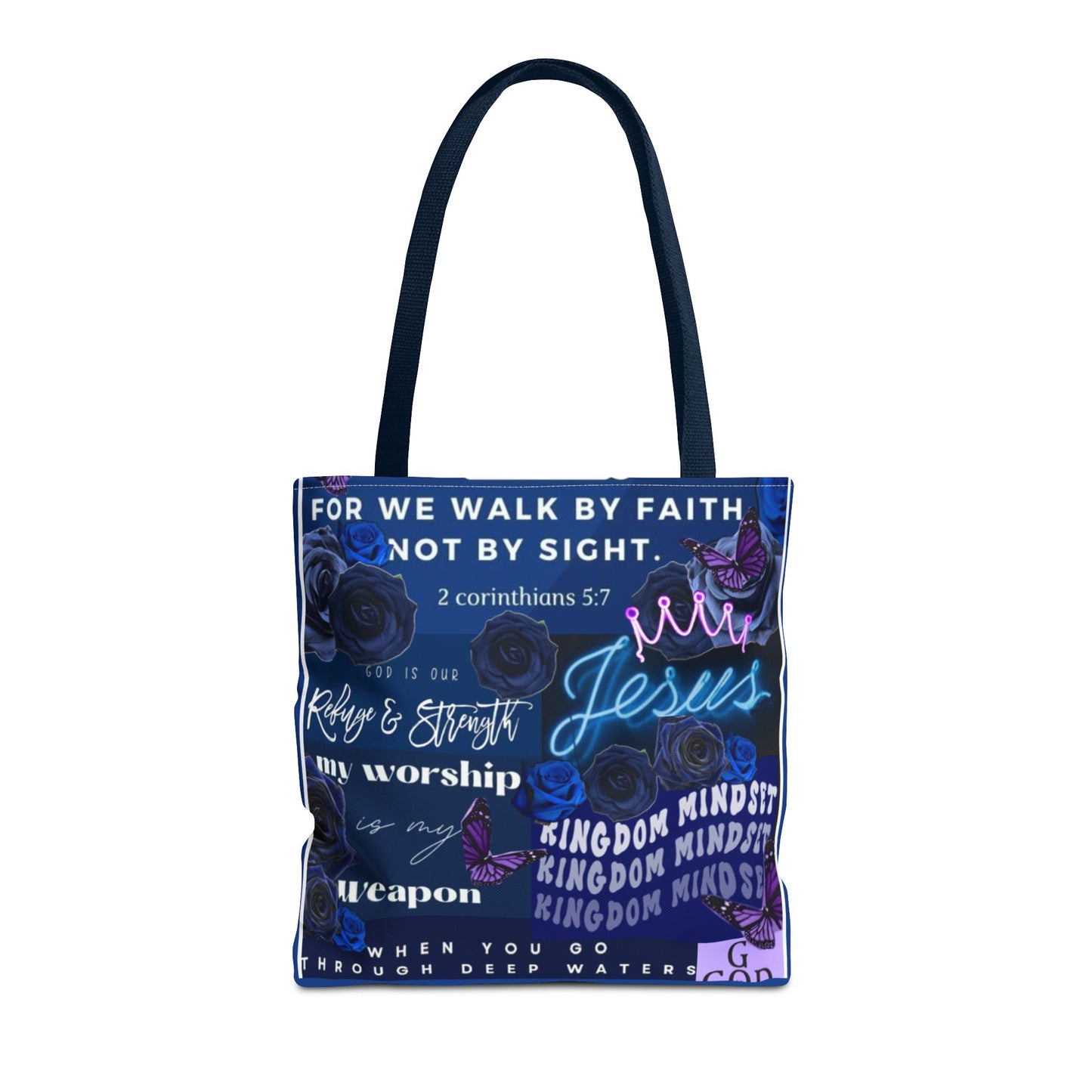 Kingdom mindset tote bold blue faith & scripture bag