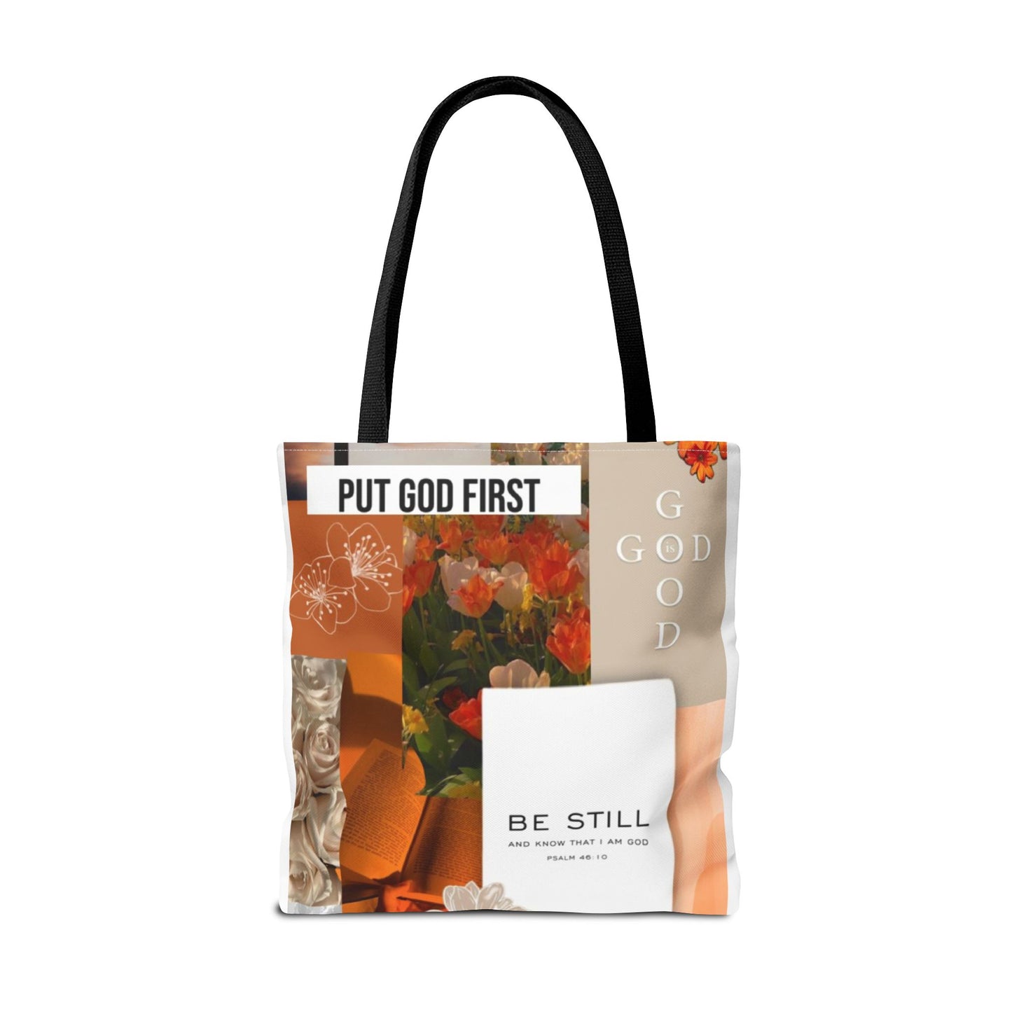 Spiritual Floral Tote Bag - "Put God First" Inspirational Design