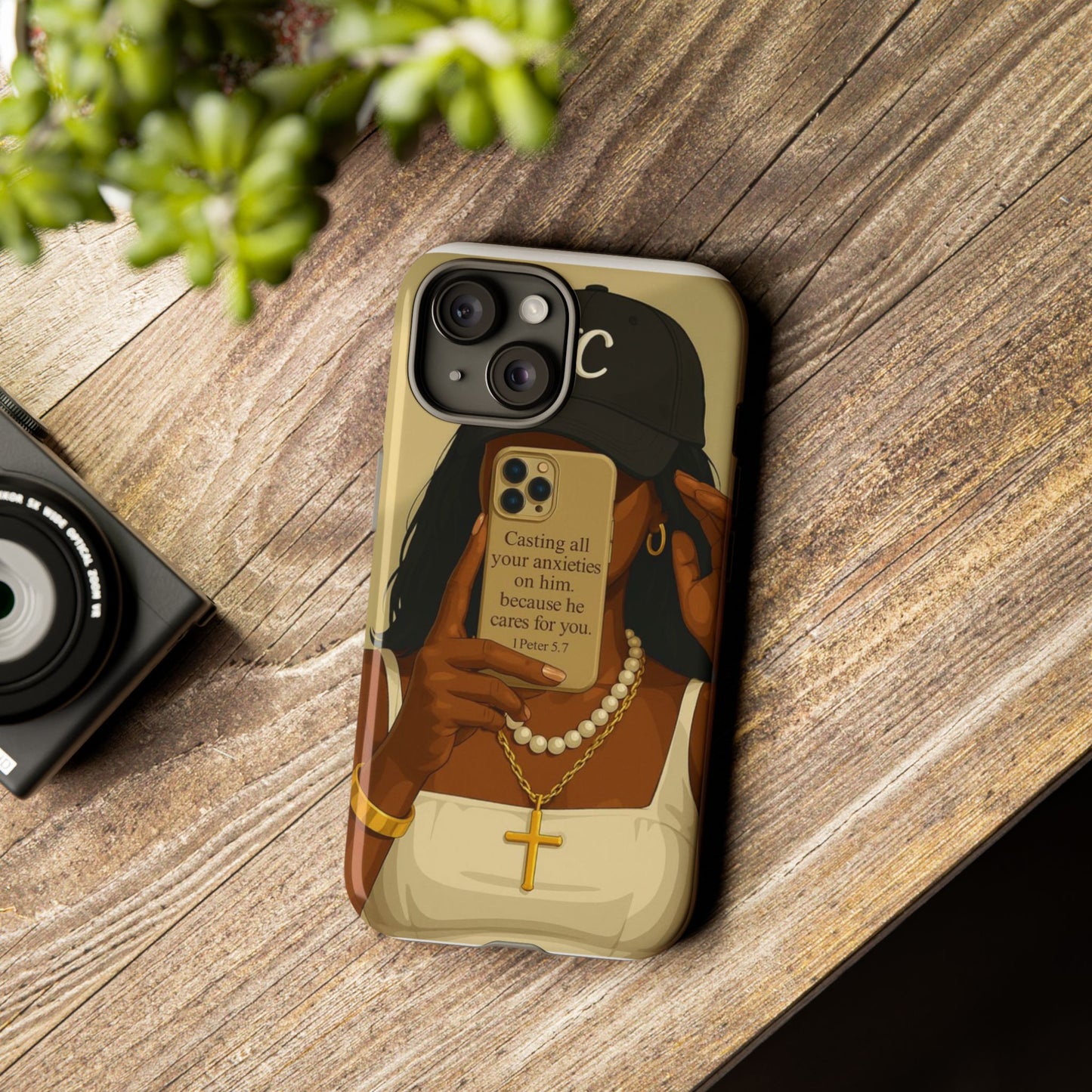 1 Peter 5:7 faith phone case cast your cares