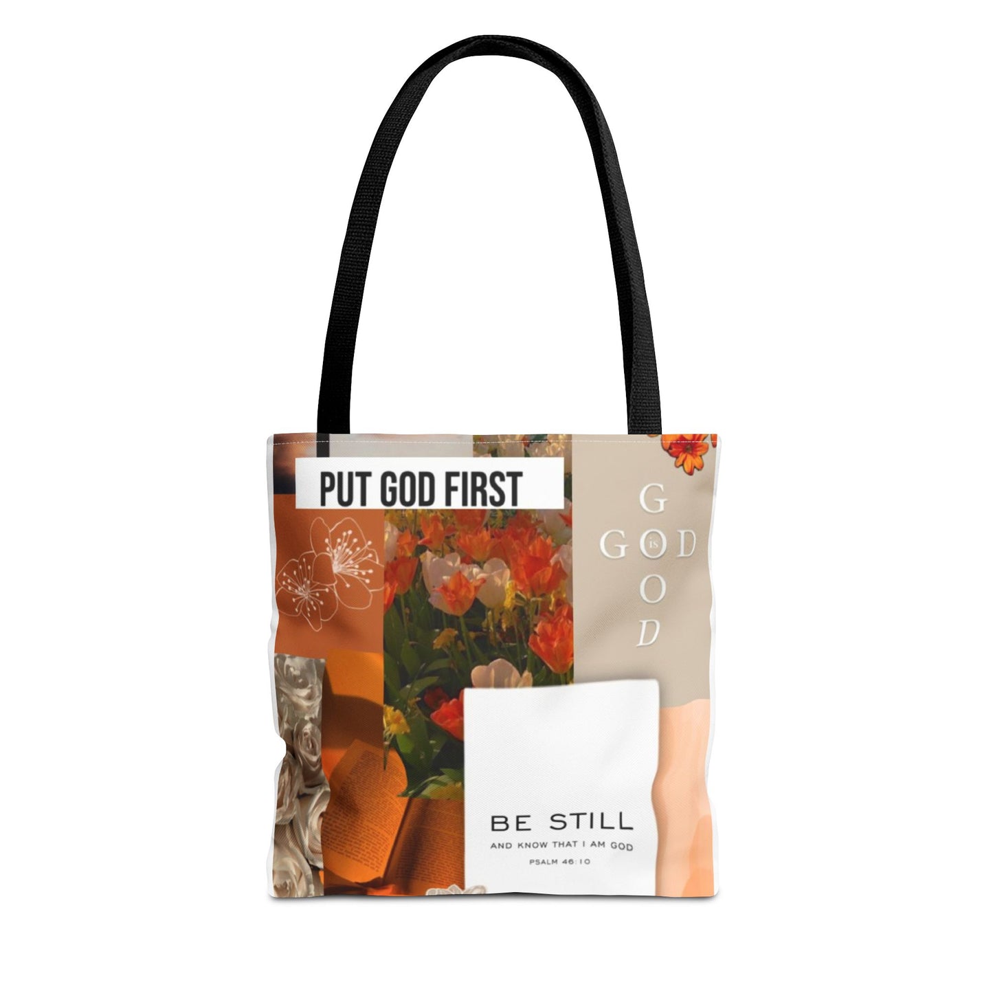 Spiritual Floral Tote Bag - "Put God First" Inspirational Design
