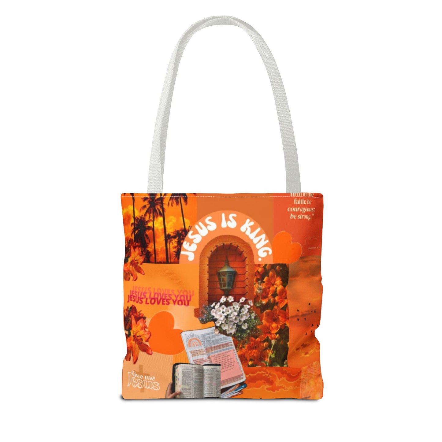 Jesus Is King Tote Bag - AOP Floral Design