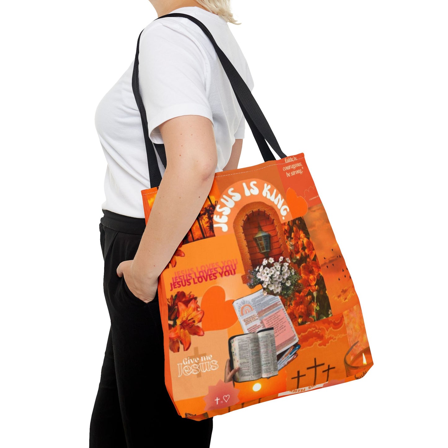 Jesus Is King Tote Bag - AOP Floral Design