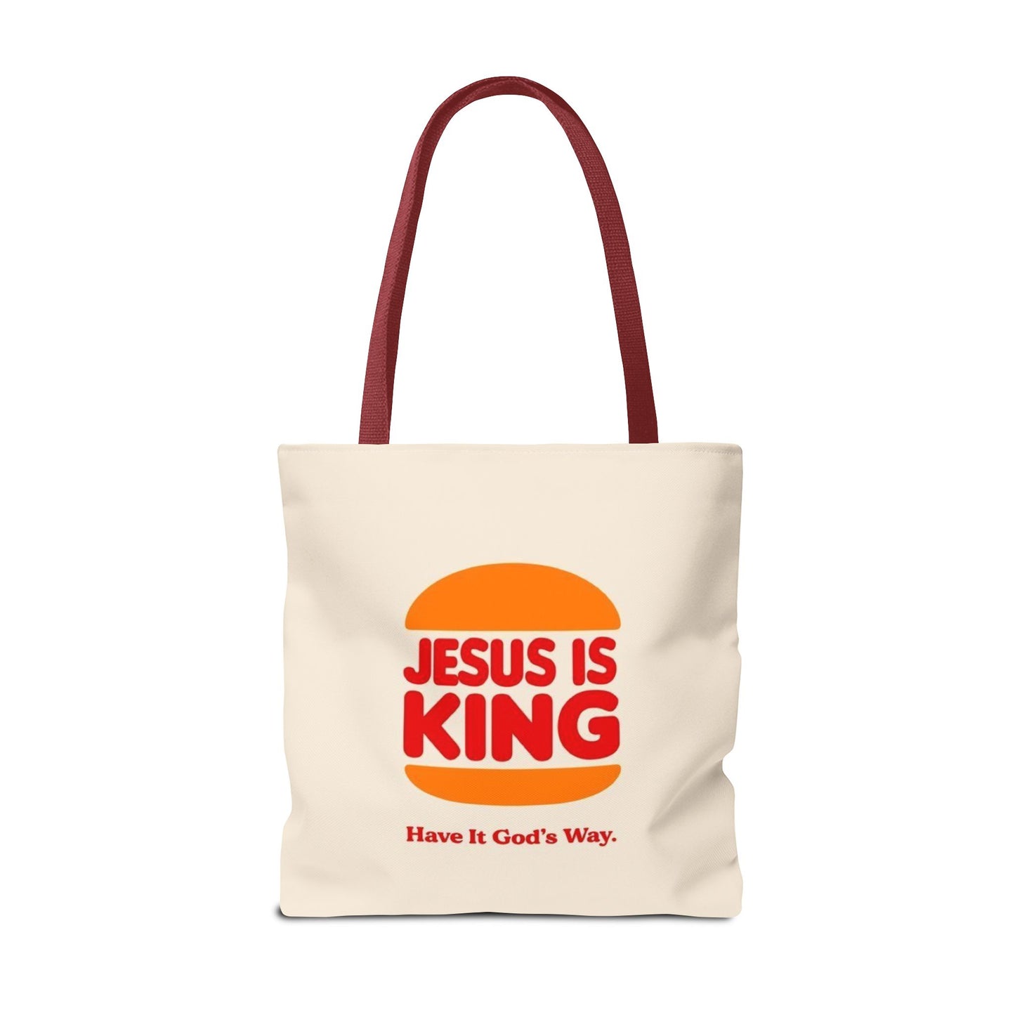Religious Inspirational Tote Bag - "Jesus is King" with Quote