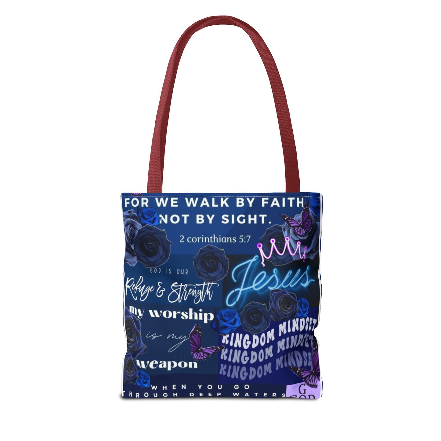 Kingdom mindset tote bold blue faith & scripture bag
