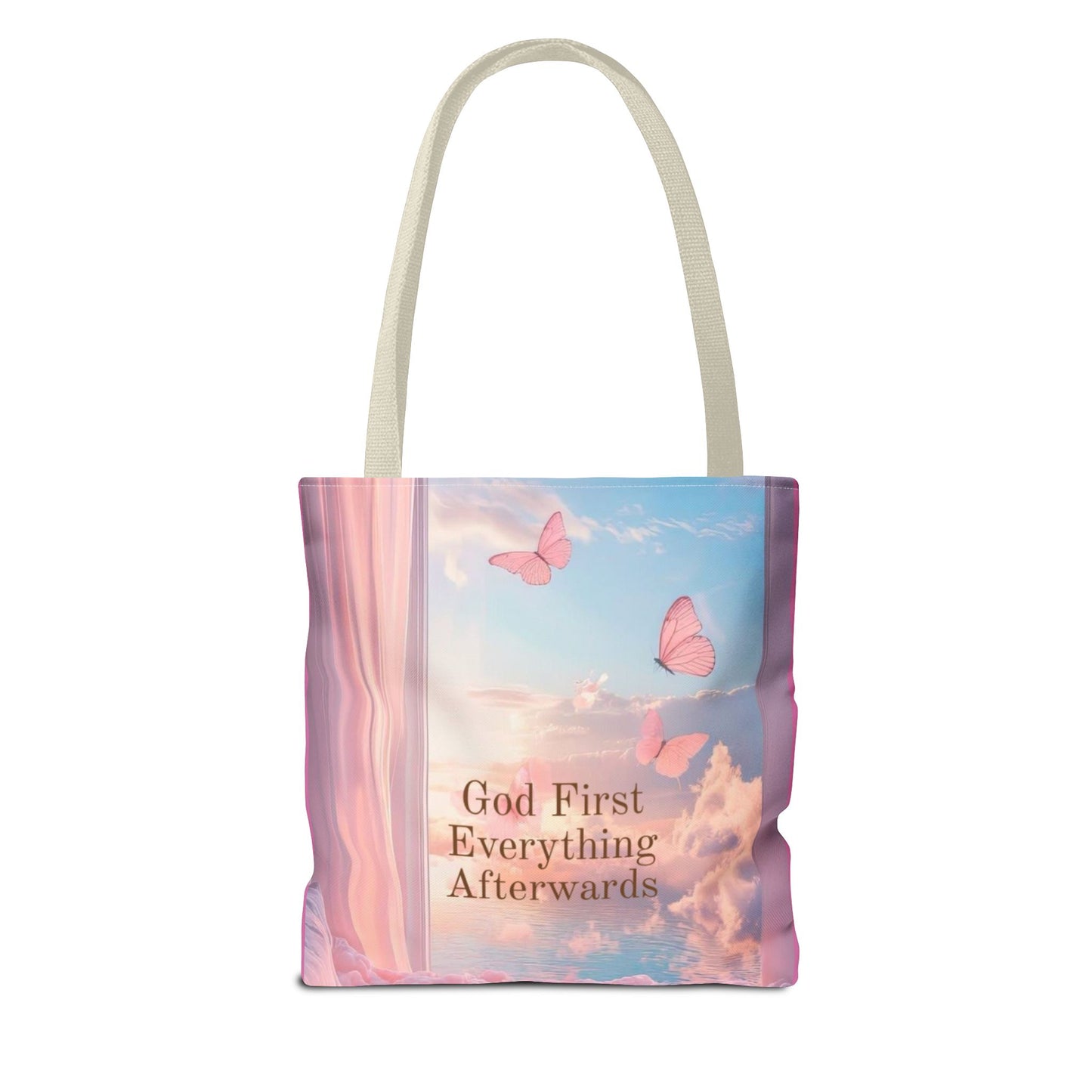 God first everything afterwards pink Tote Bag