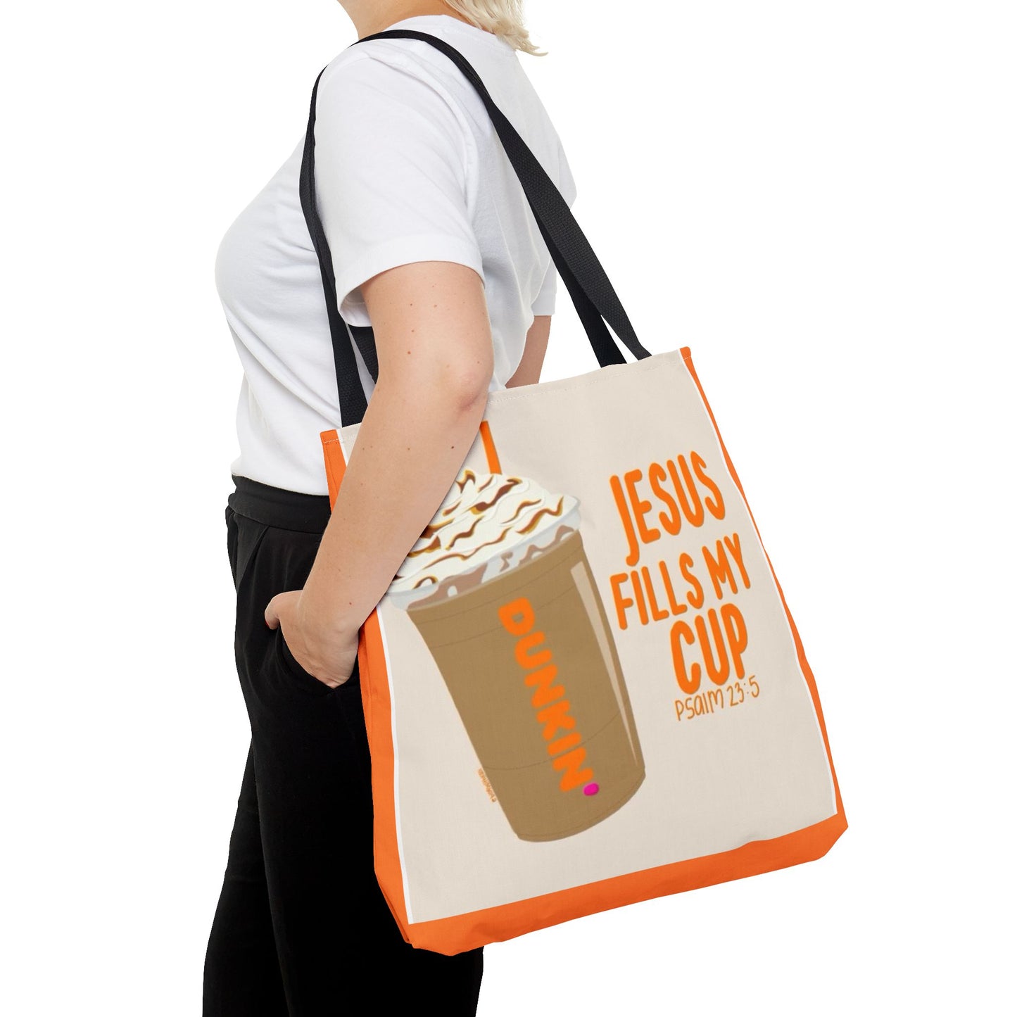 Inspirational Coffee Tote Bag - Jesus Fills My Cup