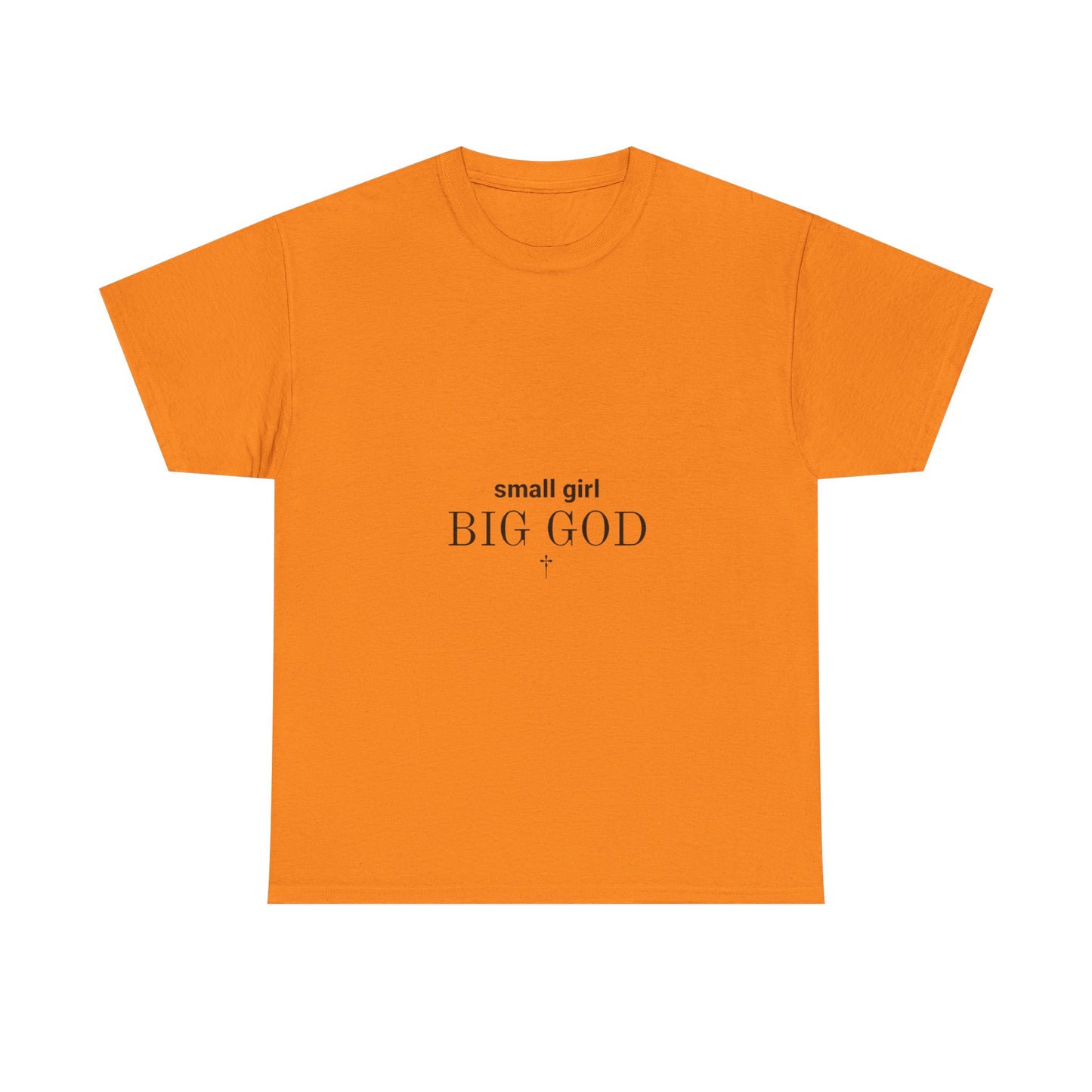 Unisex Heavy Cotton Tee - 'Small Girl Big God' Inspirational Shirt, Casual Gift, Christian Apparel, Everyday Wear, Faith-Based Clothing