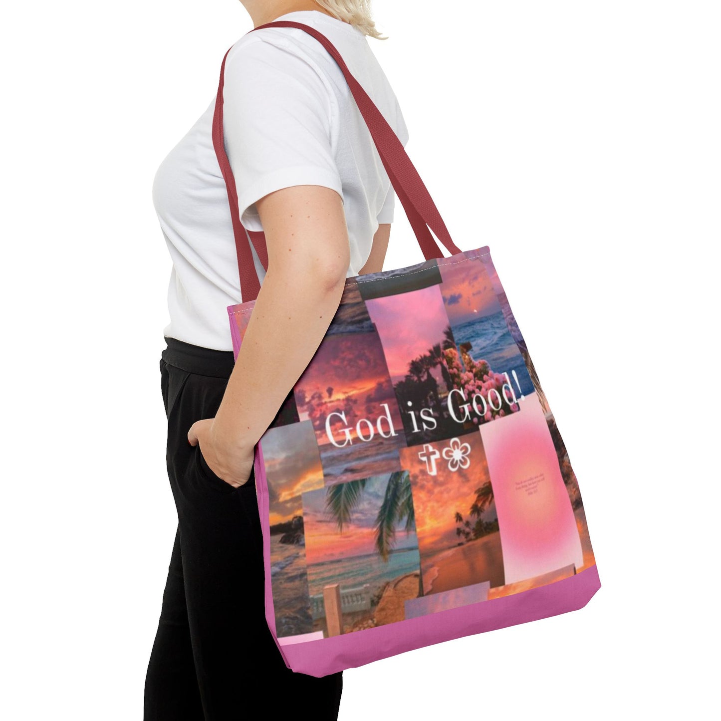 God is good tote peaceful praise and sunset faith