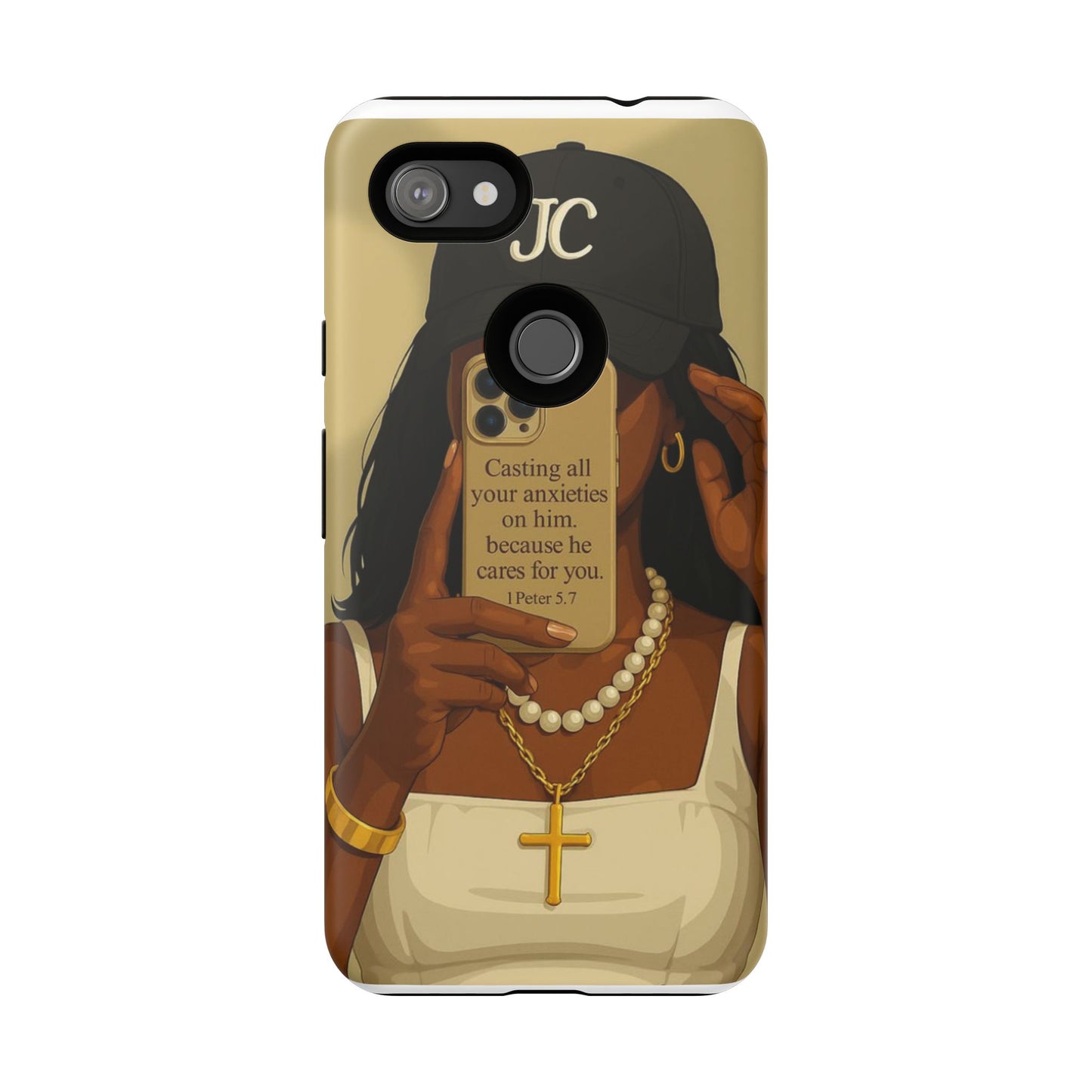 1 Peter 5:7 faith phone case cast your cares