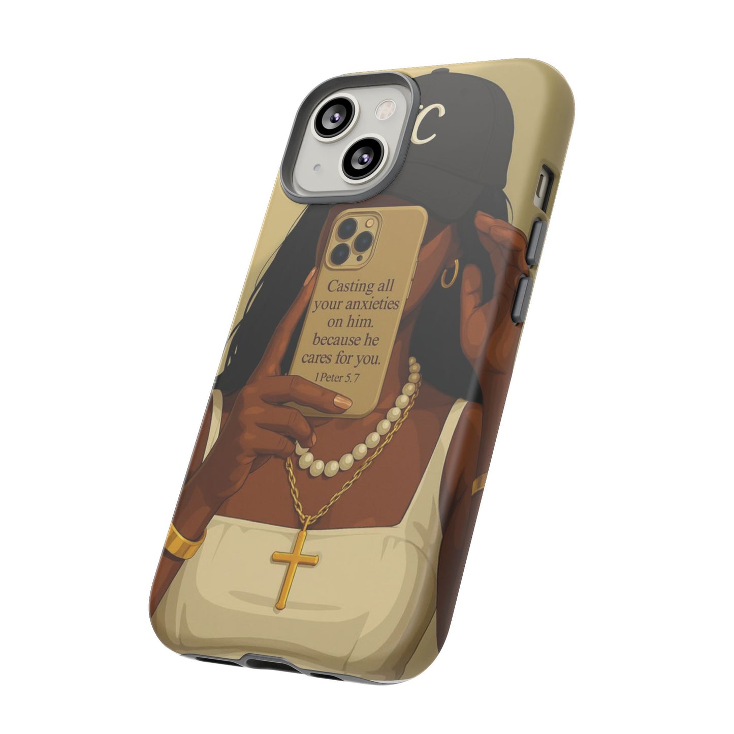1 Peter 5:7 faith phone case cast your cares