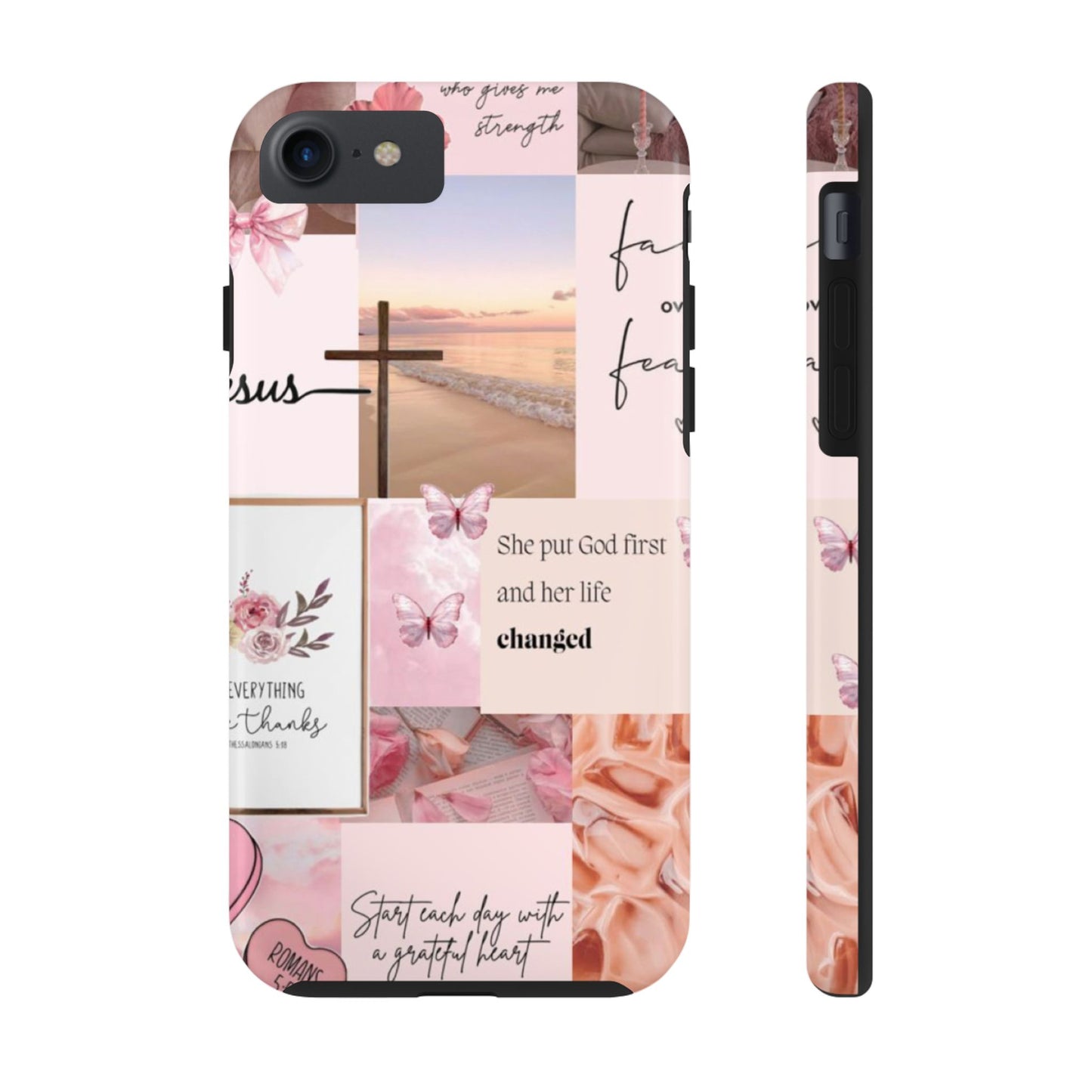 Put God first phone case, gentle strength, and soft surrender