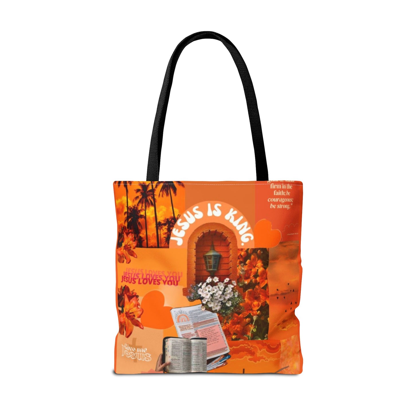 Jesus Is King Tote Bag - AOP Floral Design