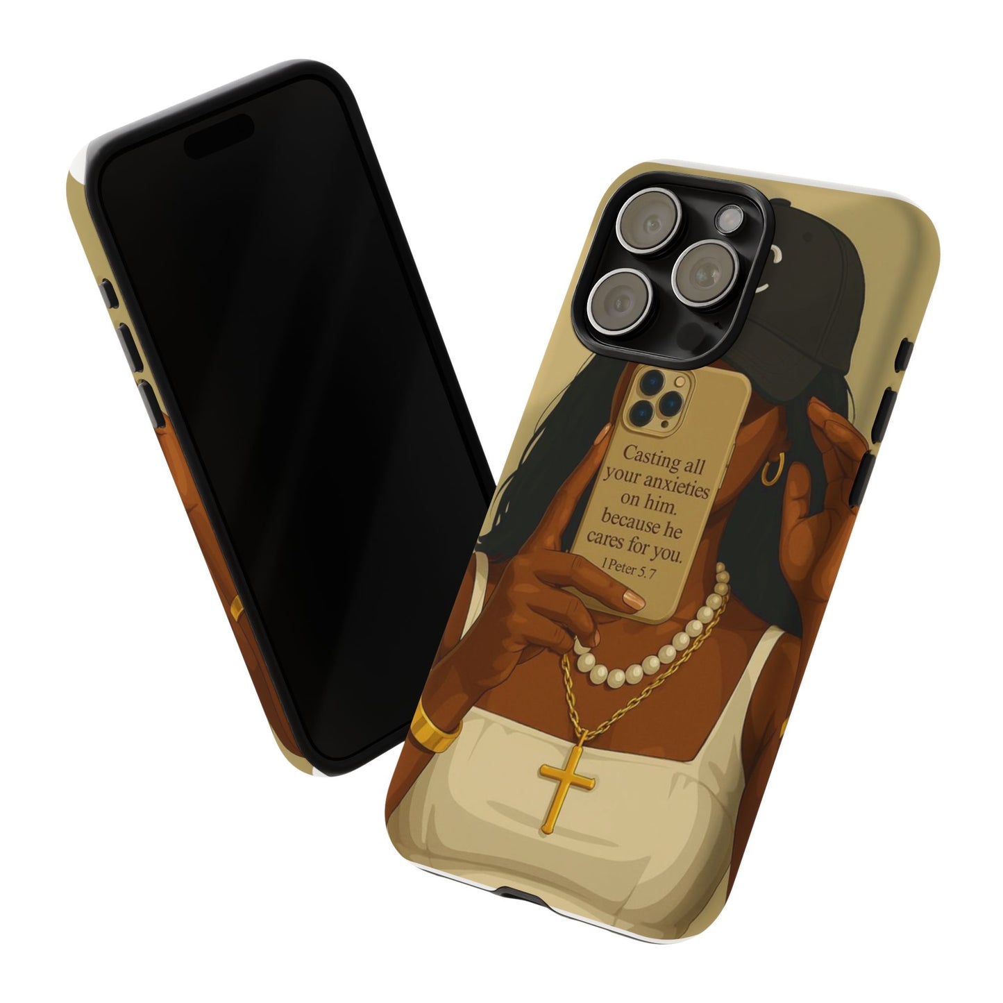 1 Peter 5:7 faith phone case cast your cares