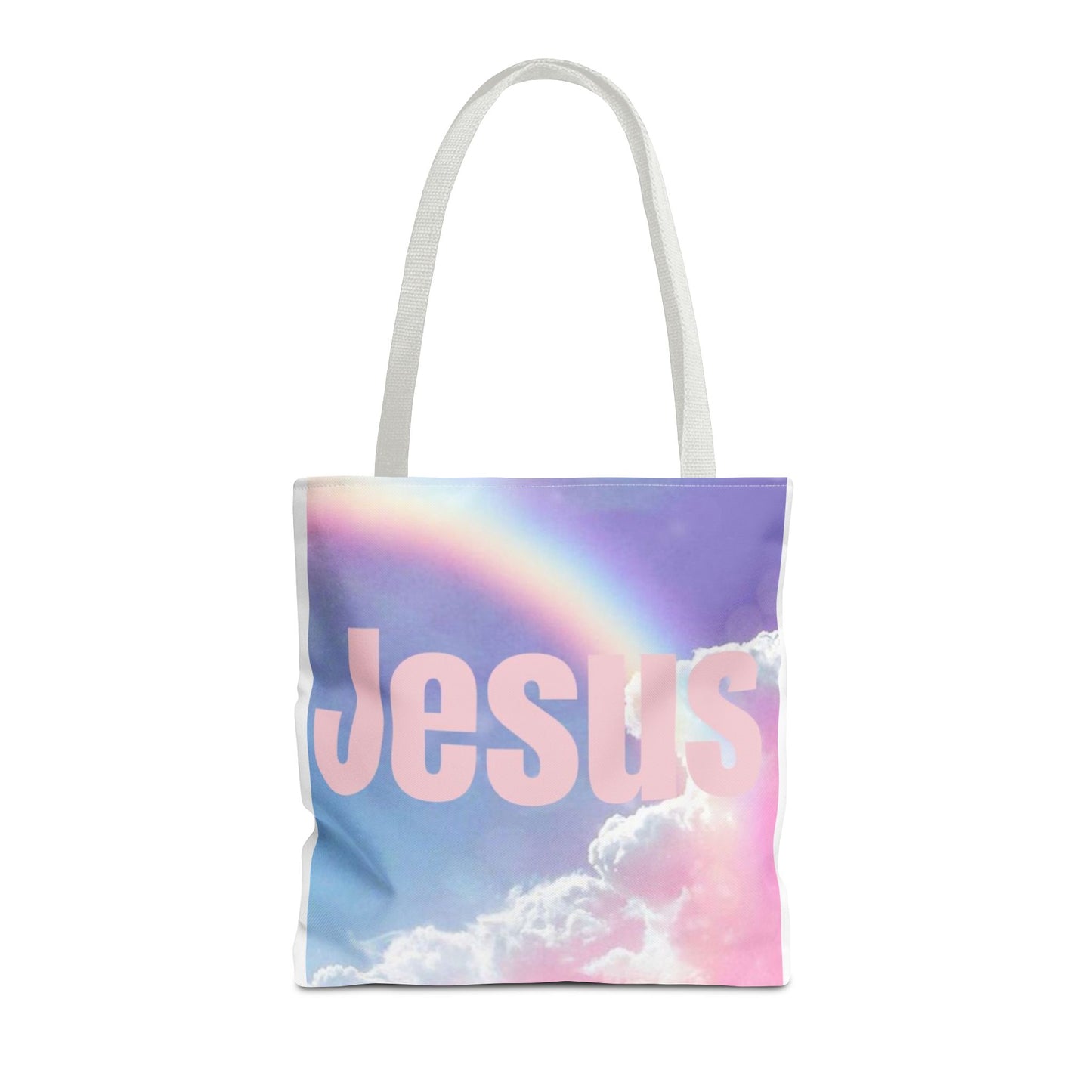 Rainbow Jesus Tote Bag - Inspirational AOP Design