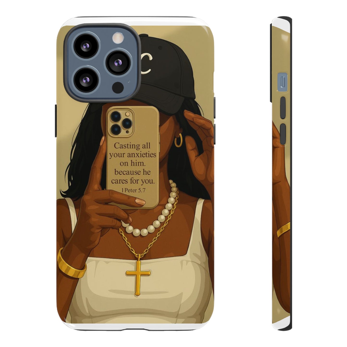 1 Peter 5:7 faith phone case cast your cares