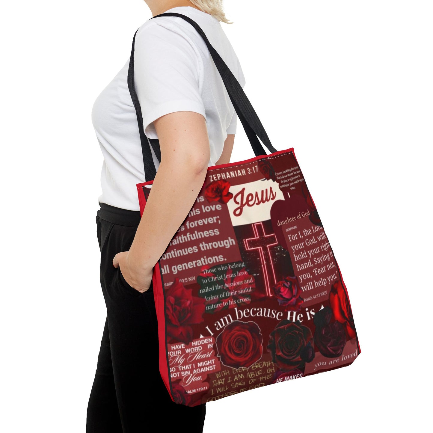 Faith-Inspired Tote Bag with Bible Verses