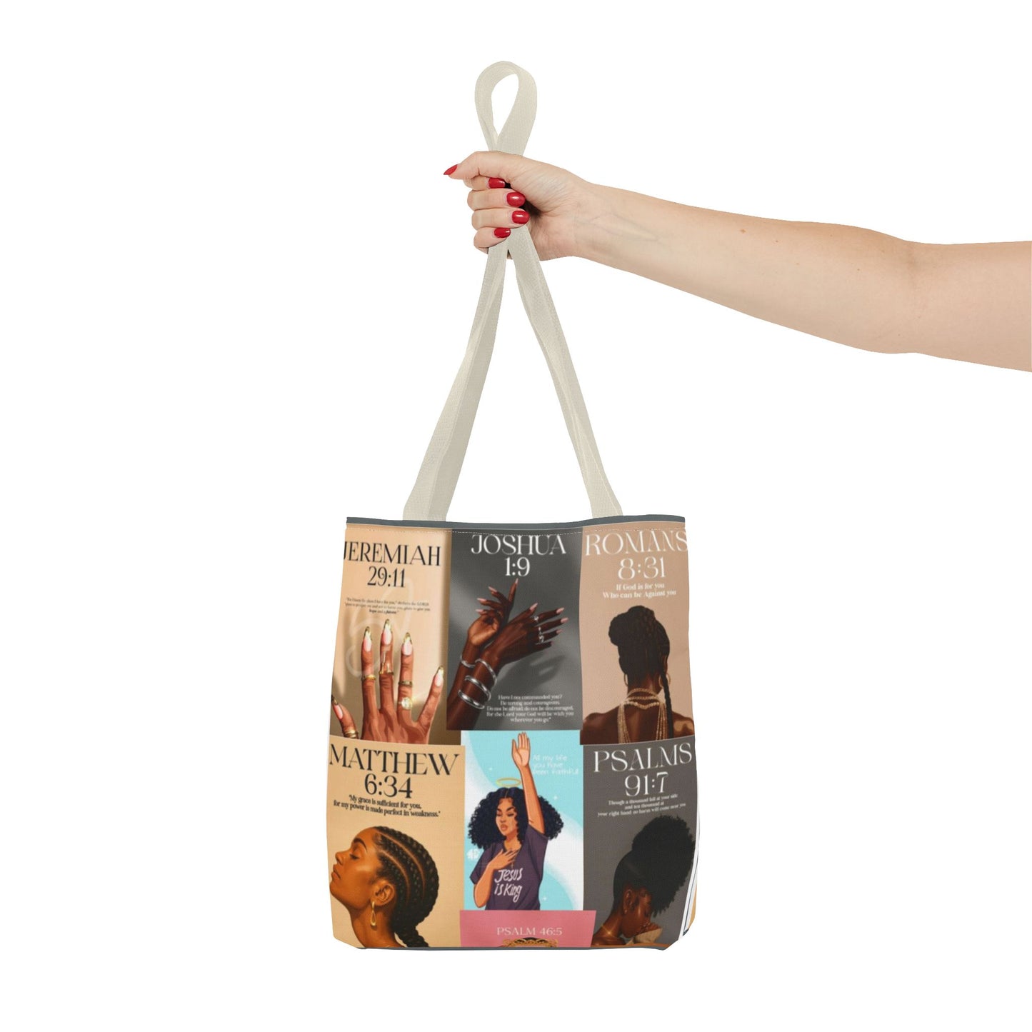 Inspirational Tote Bag - Faith-Inspired Design with Scripture Quotes