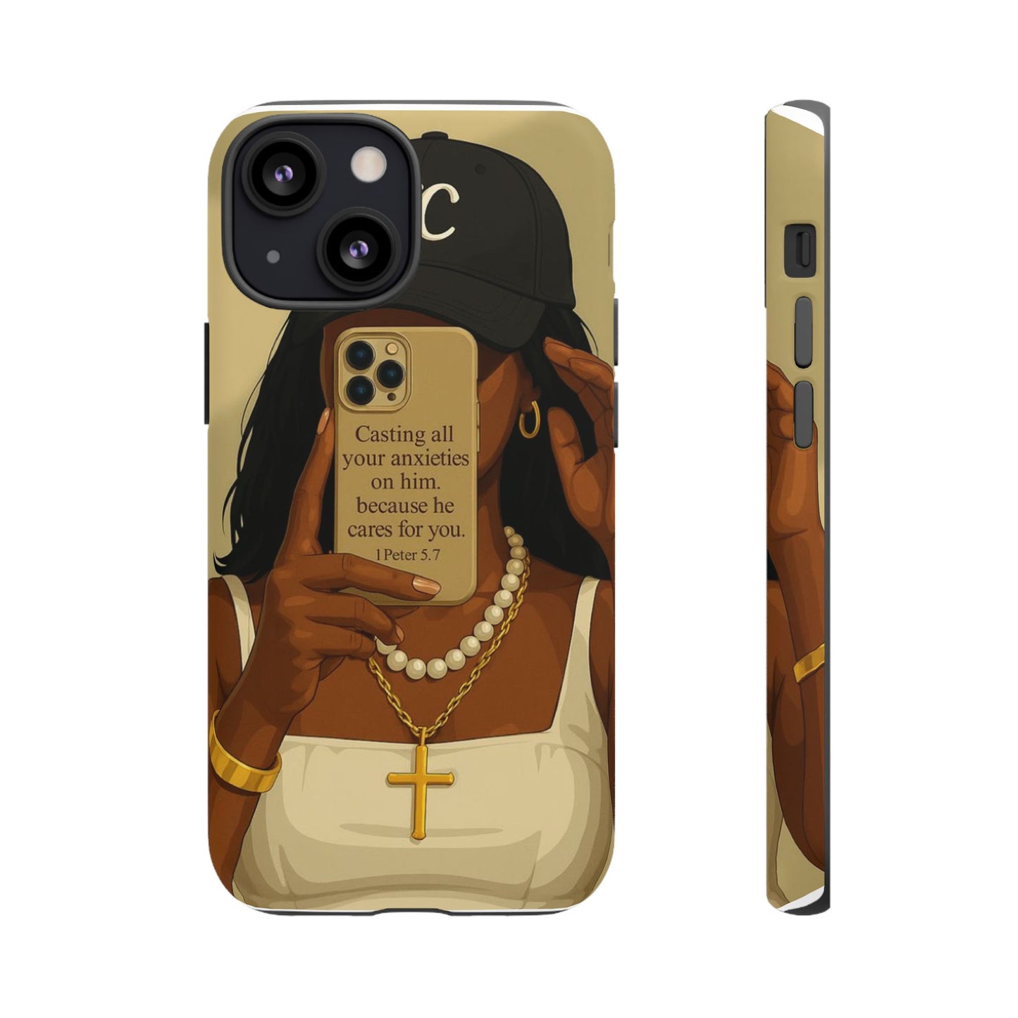 1 Peter 5:7 faith phone case cast your cares