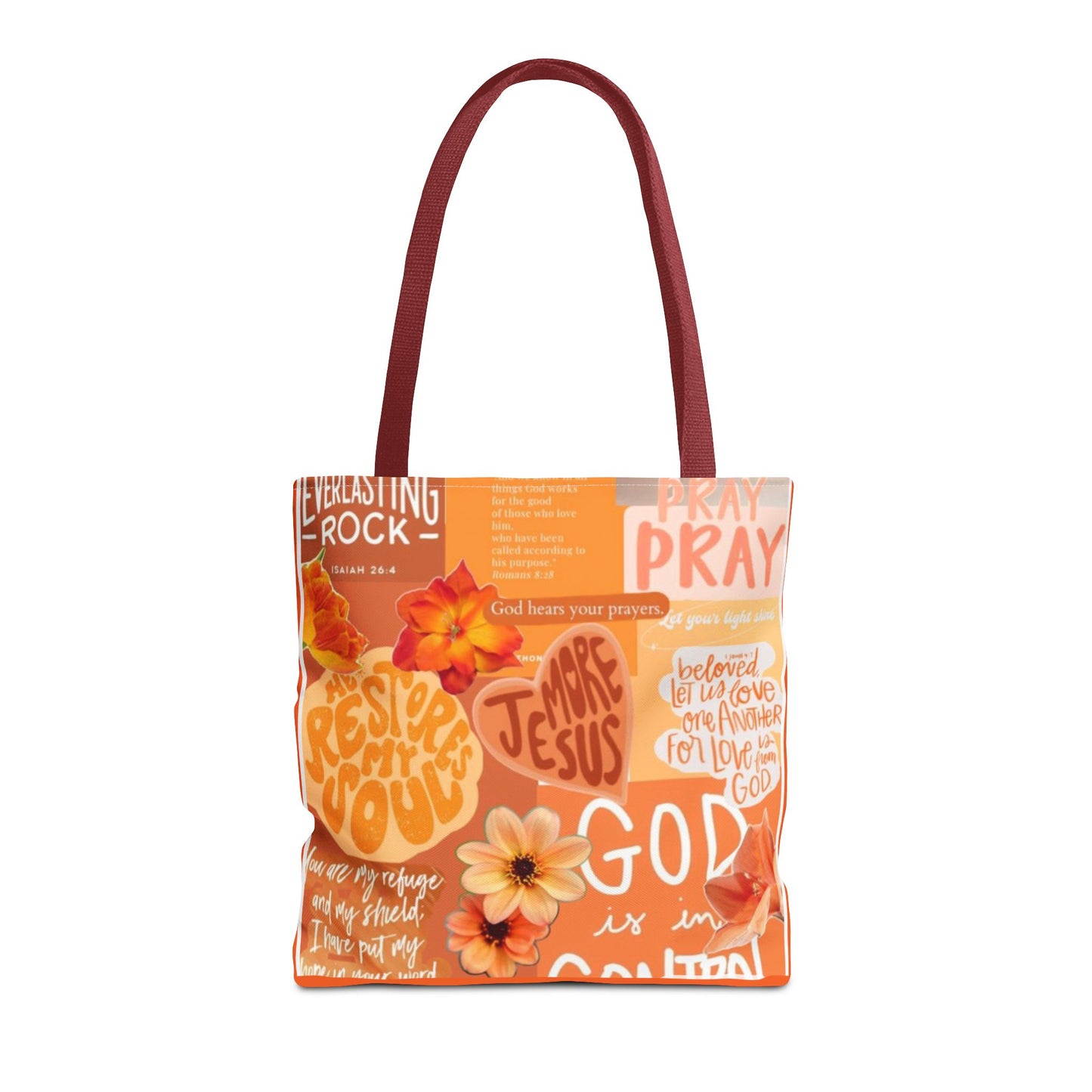 God is in control to bold faith, bright hope tote bag