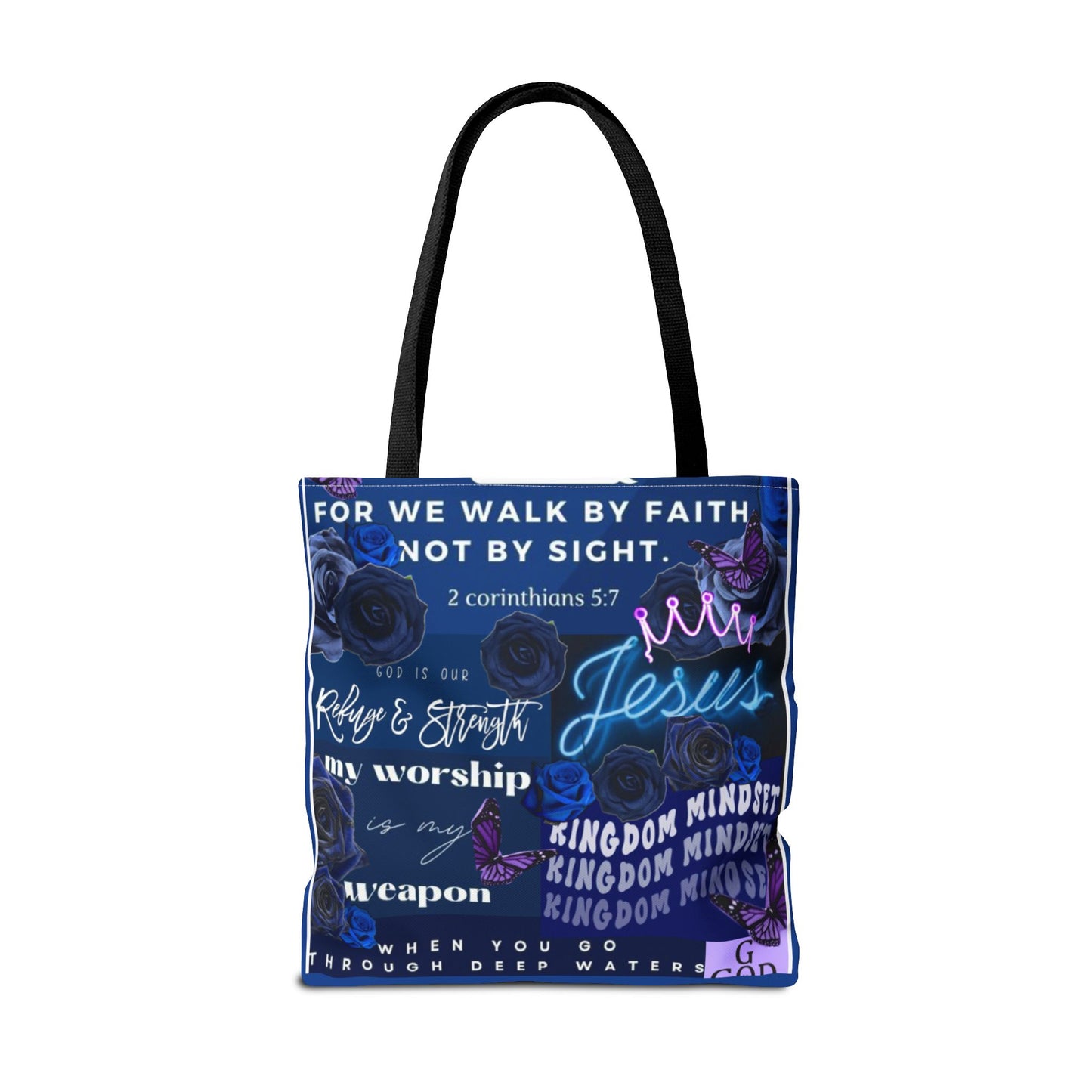 Kingdom mindset tote bold blue faith & scripture bag