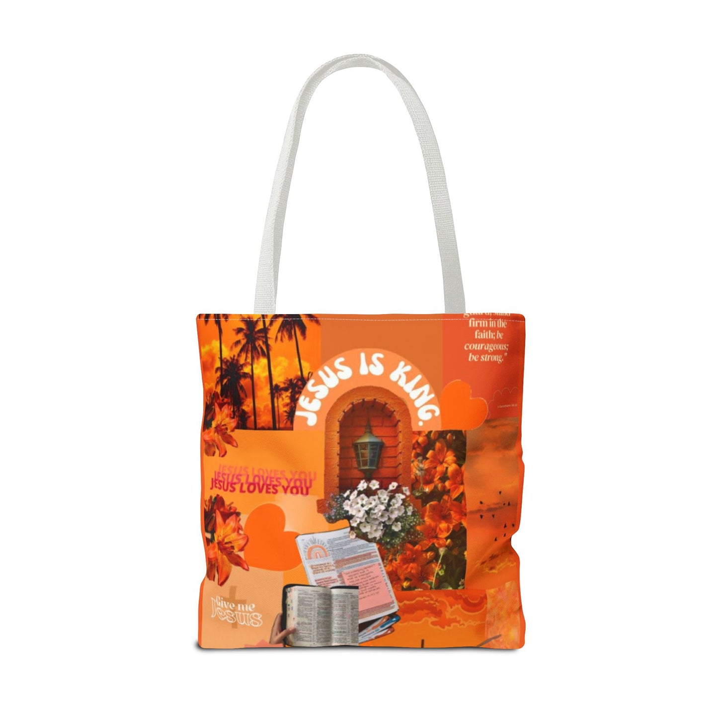 Jesus Is King Tote Bag - AOP Floral Design