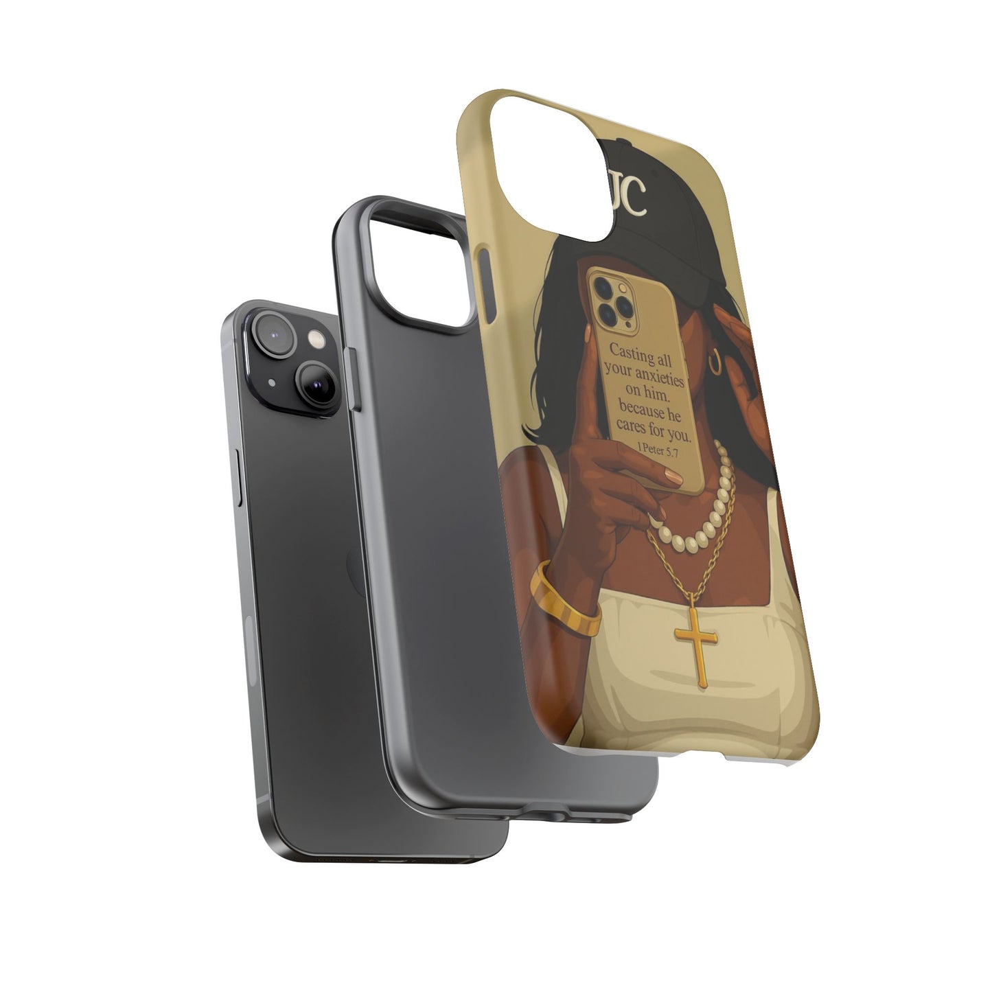 1 Peter 5:7 faith phone case cast your cares