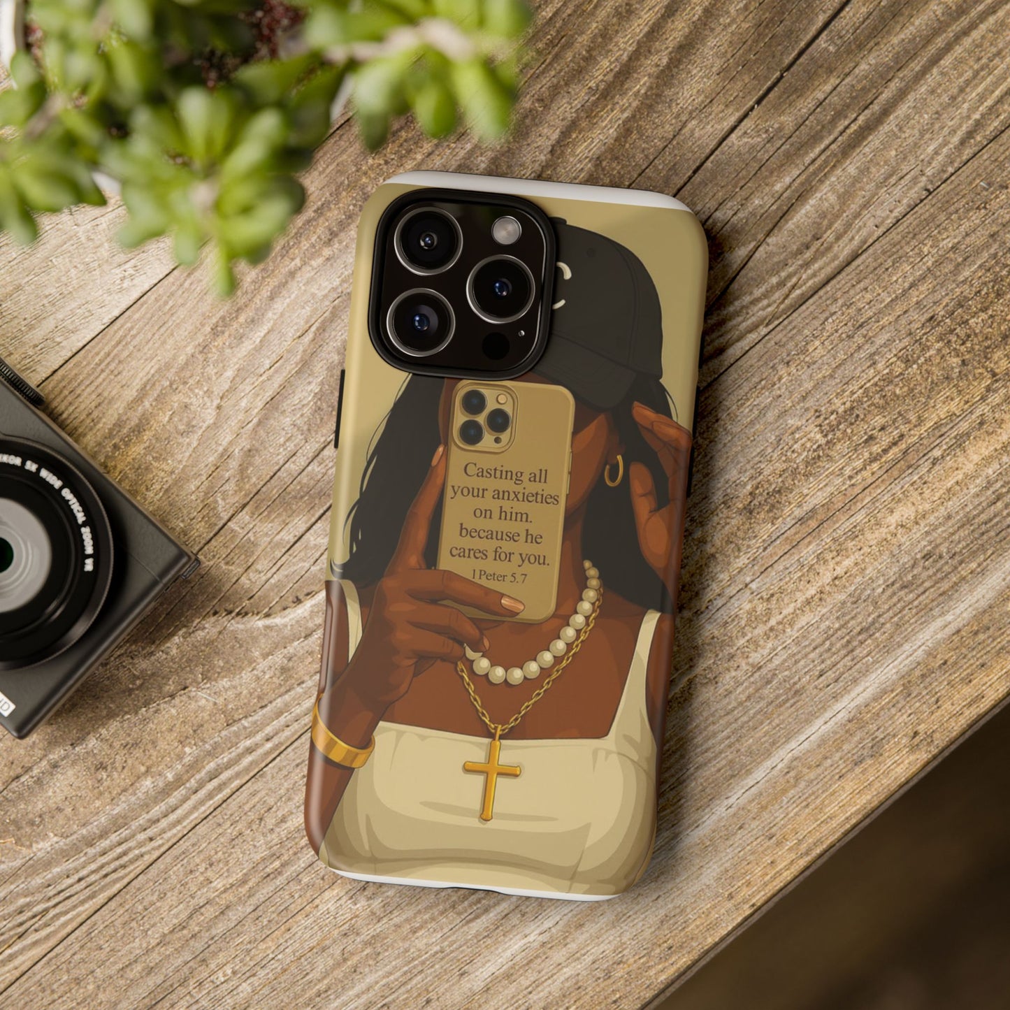 1 Peter 5:7 faith phone case cast your cares
