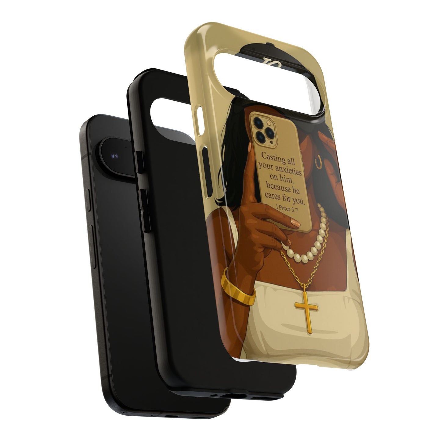 1 Peter 5:7 faith phone case cast your cares