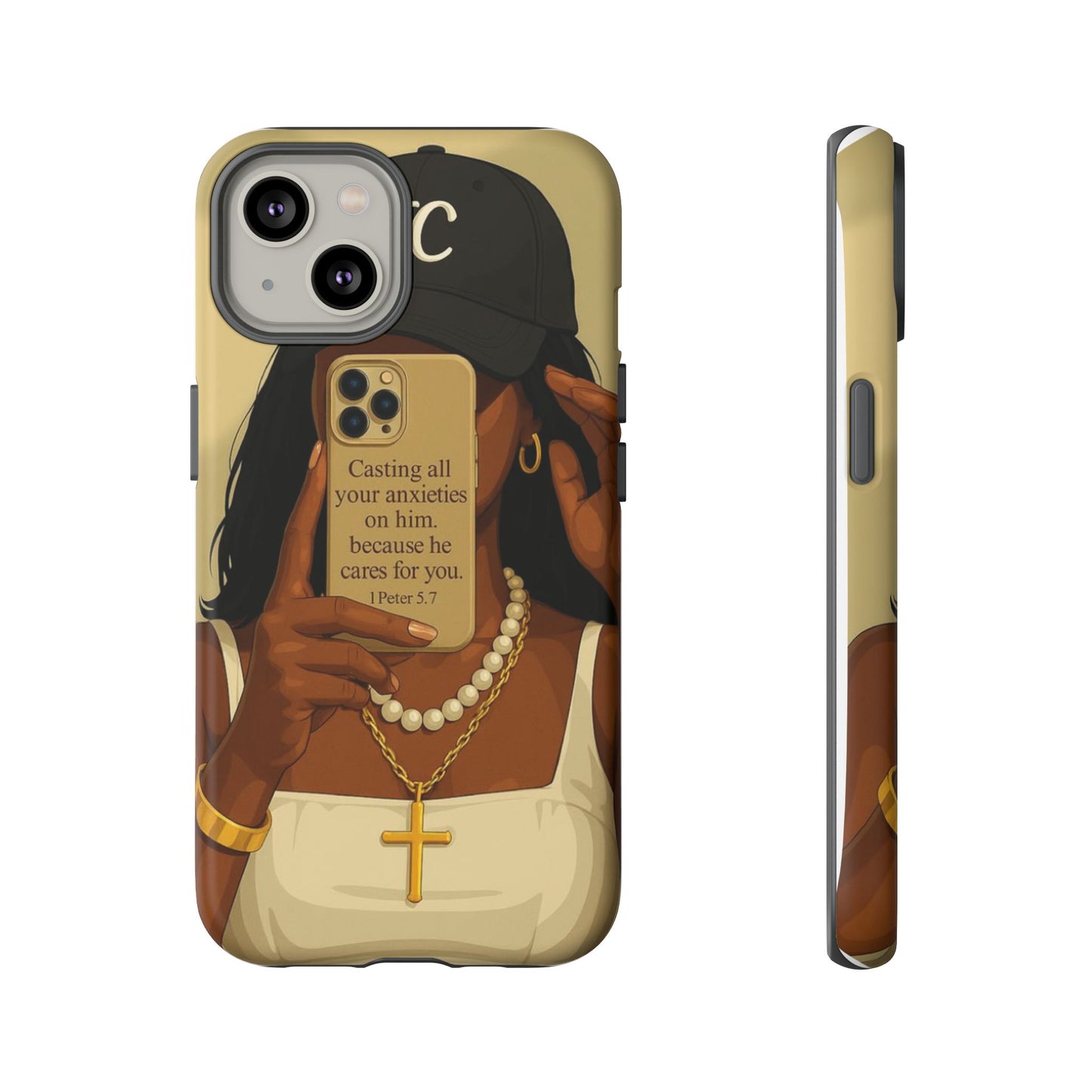 1 Peter 5:7 faith phone case cast your cares
