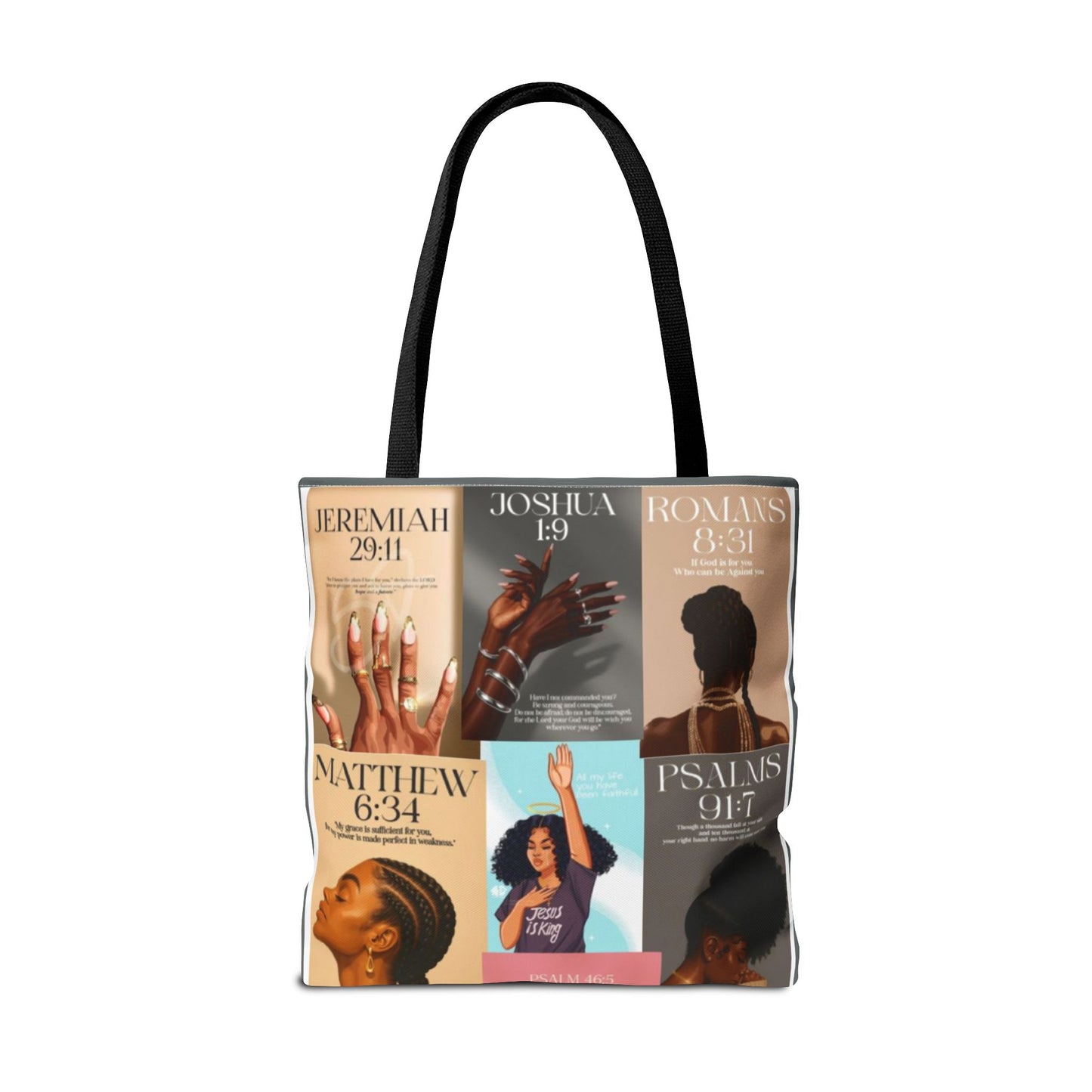Inspirational Tote Bag - Faith-Inspired Design with Scripture Quotes