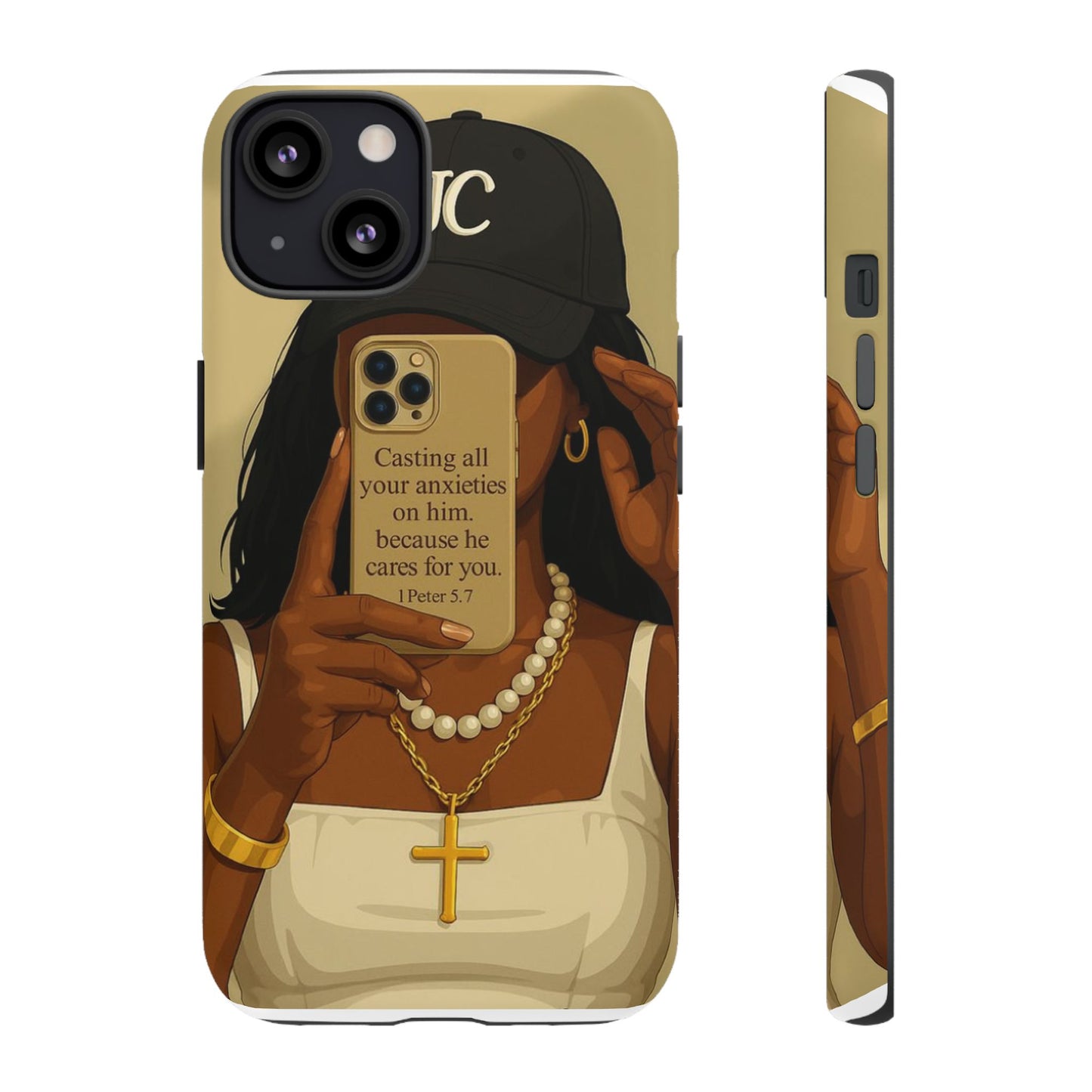 1 Peter 5:7 faith phone case cast your cares