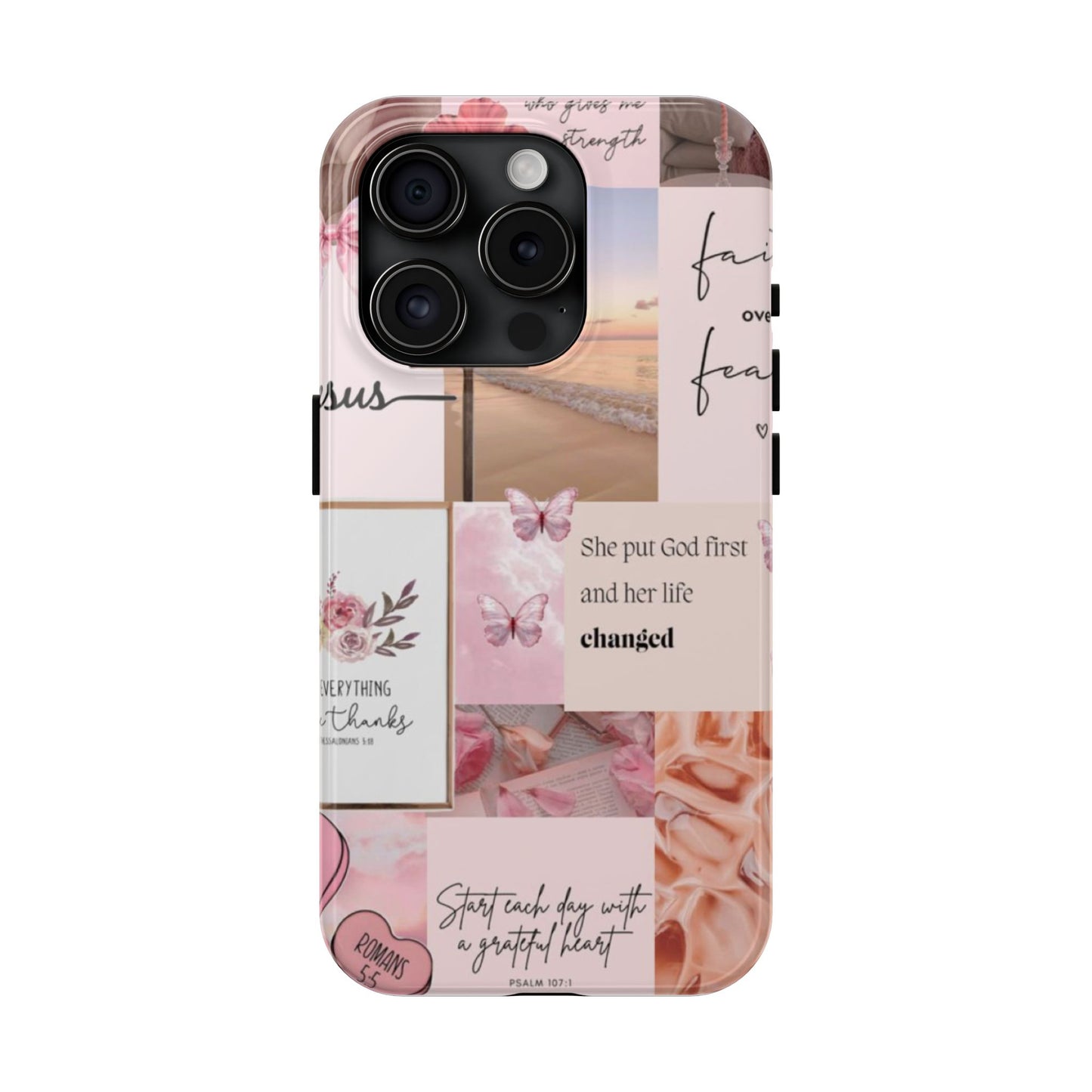 Put God first phone case, gentle strength, and soft surrender