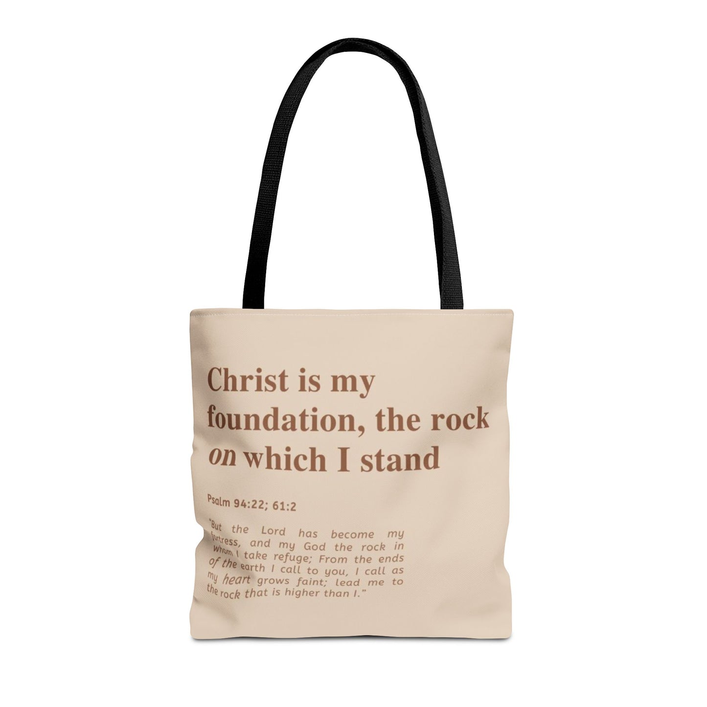Inspirational Tote Bag | "Christ is My Foundation"