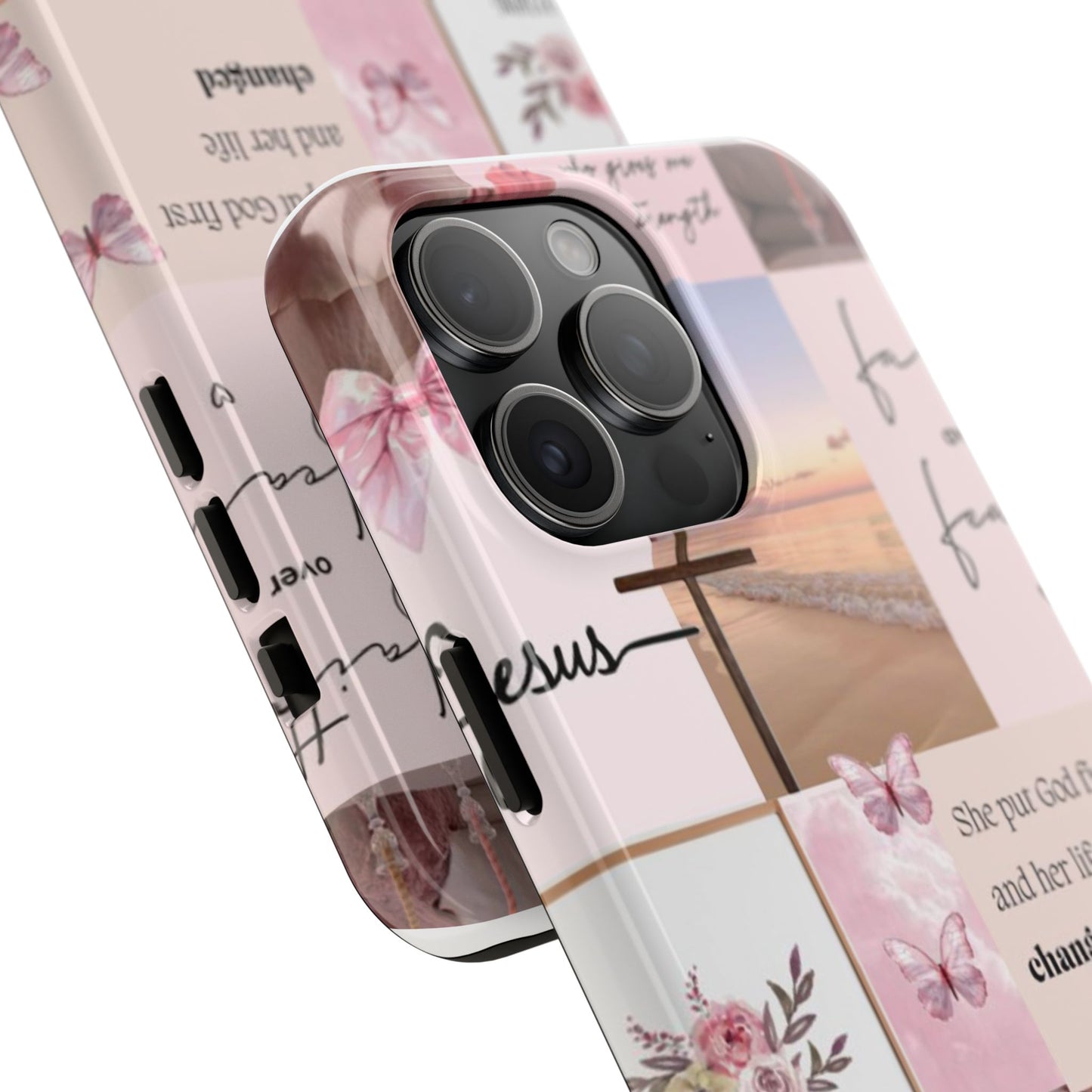 Put God first phone case, gentle strength, and soft surrender