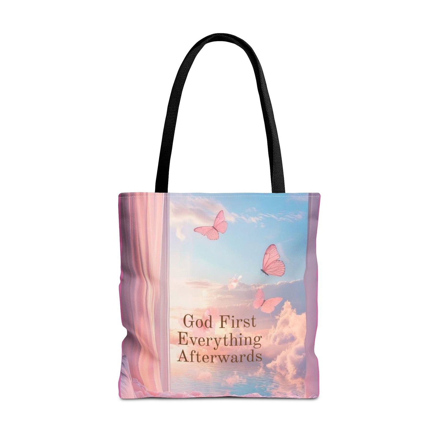 God first everything afterwards pink Tote Bag