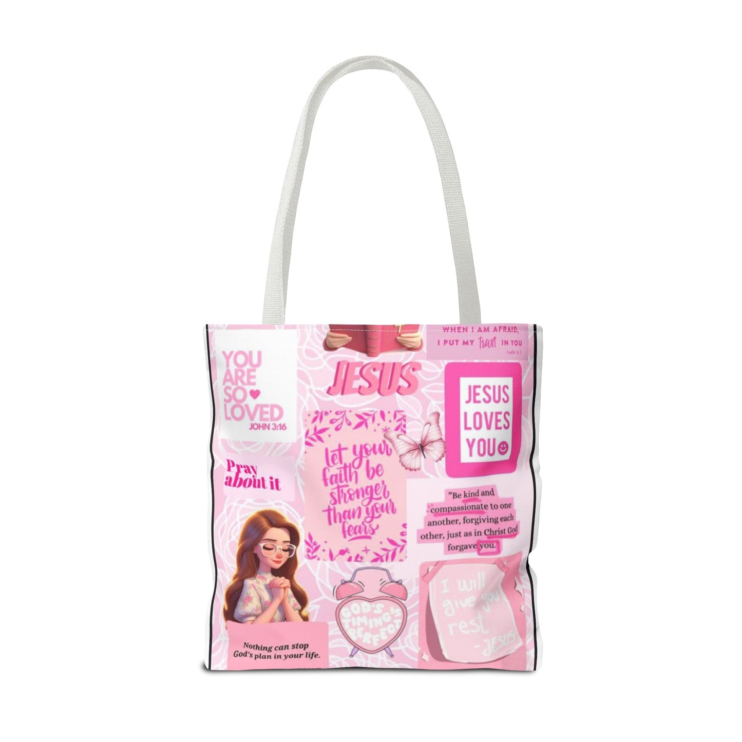 Inspirational Jesus Tote Bag - Motivational AOP Design