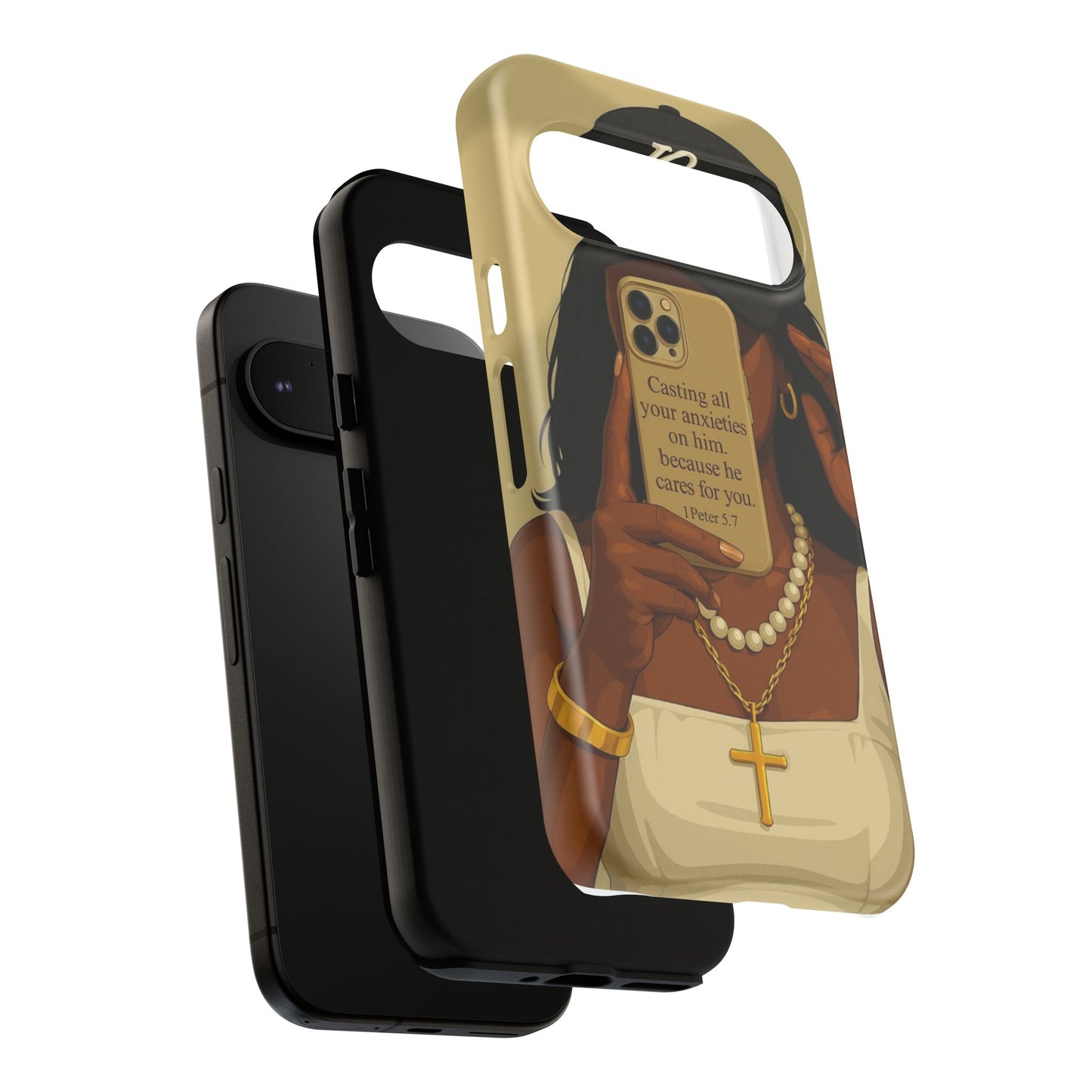 1 Peter 5:7 faith phone case cast your cares