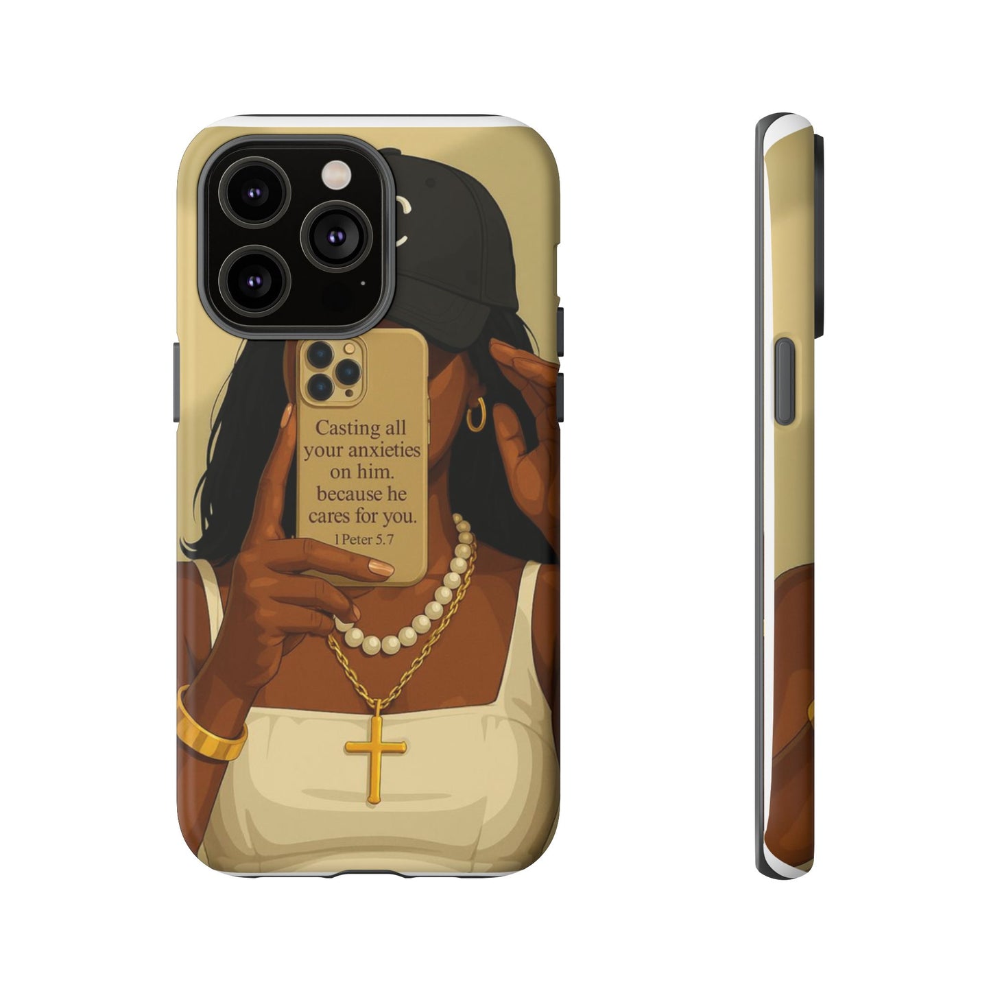 1 Peter 5:7 faith phone case cast your cares