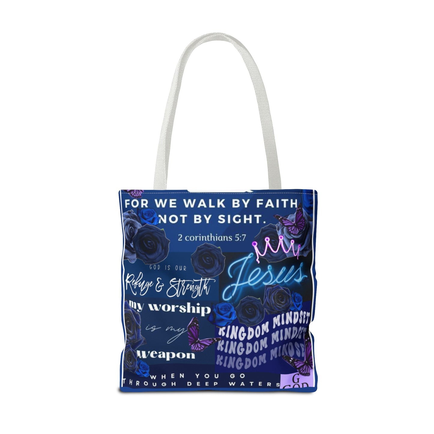 Kingdom mindset tote bold blue faith & scripture bag