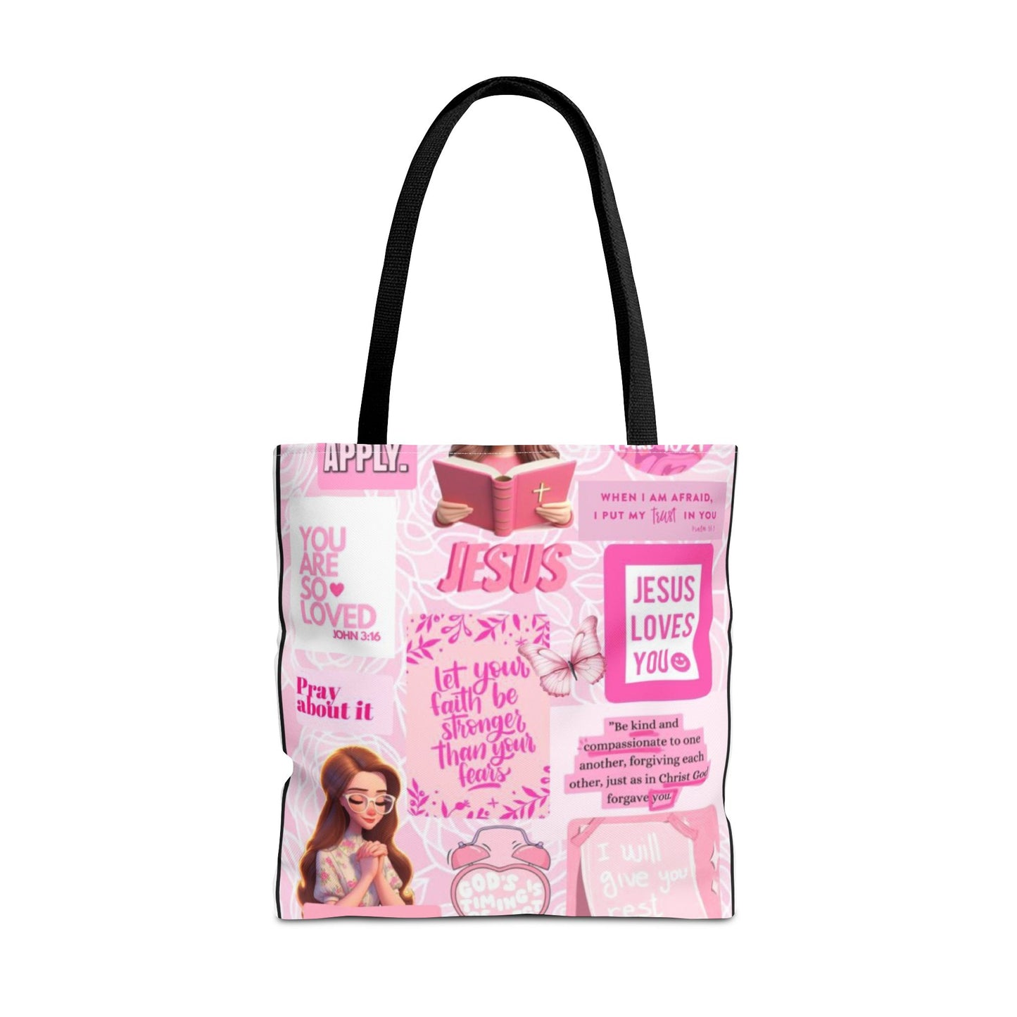 Inspirational Jesus Tote Bag - Motivational AOP Design