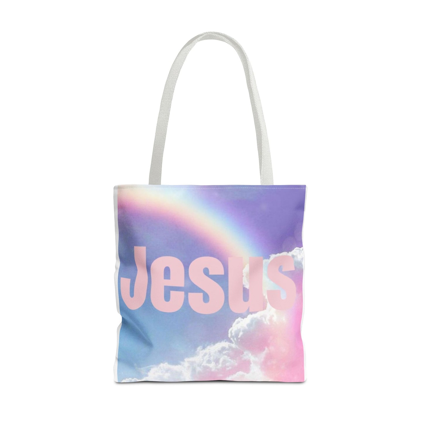 Rainbow Jesus Tote Bag - Inspirational AOP Design