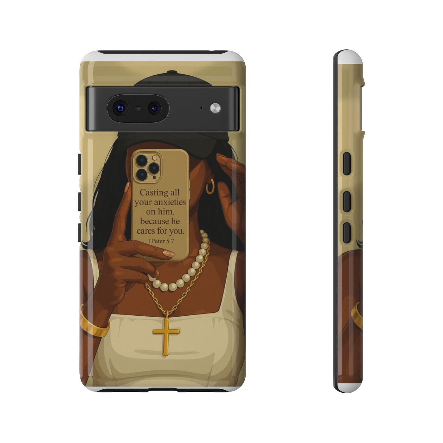 1 Peter 5:7 faith phone case cast your cares