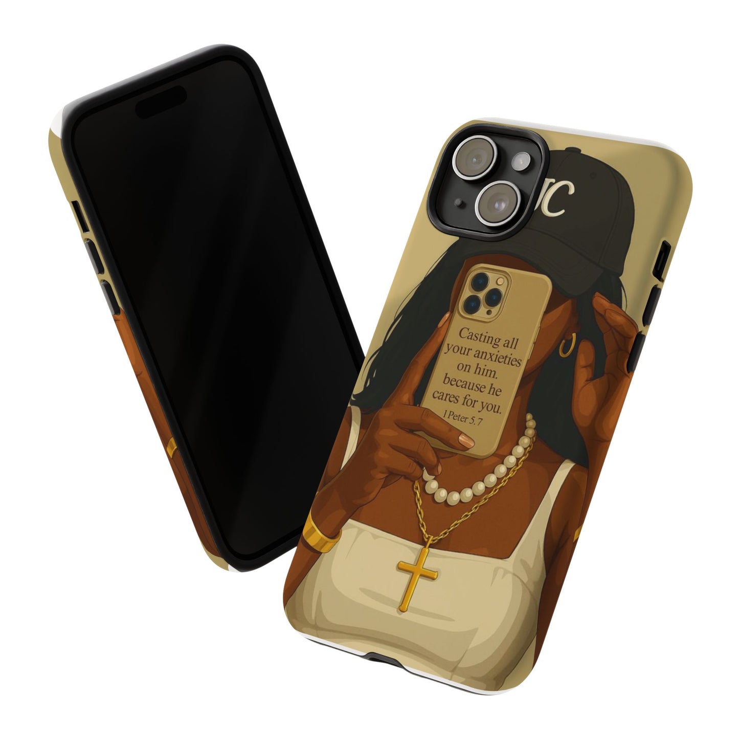 1 Peter 5:7 faith phone case cast your cares