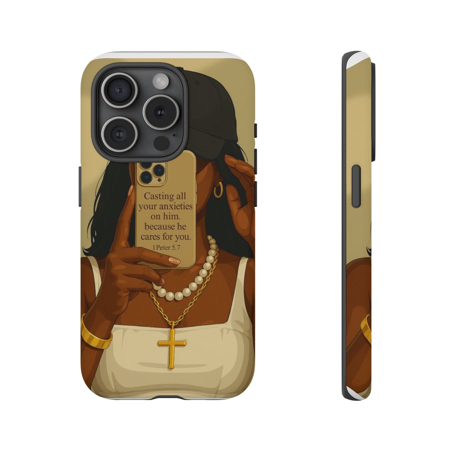 1 Peter 5:7 faith phone case cast your cares
