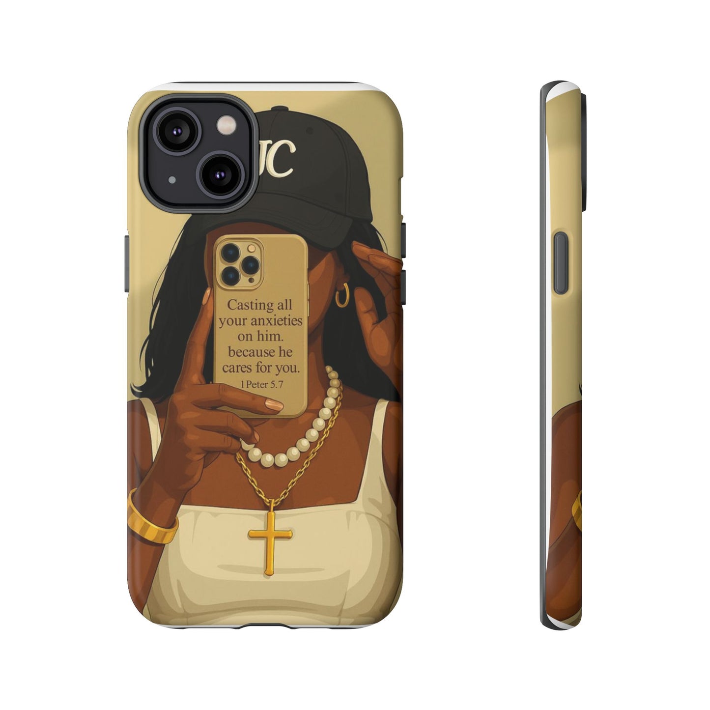 1 Peter 5:7 faith phone case cast your cares