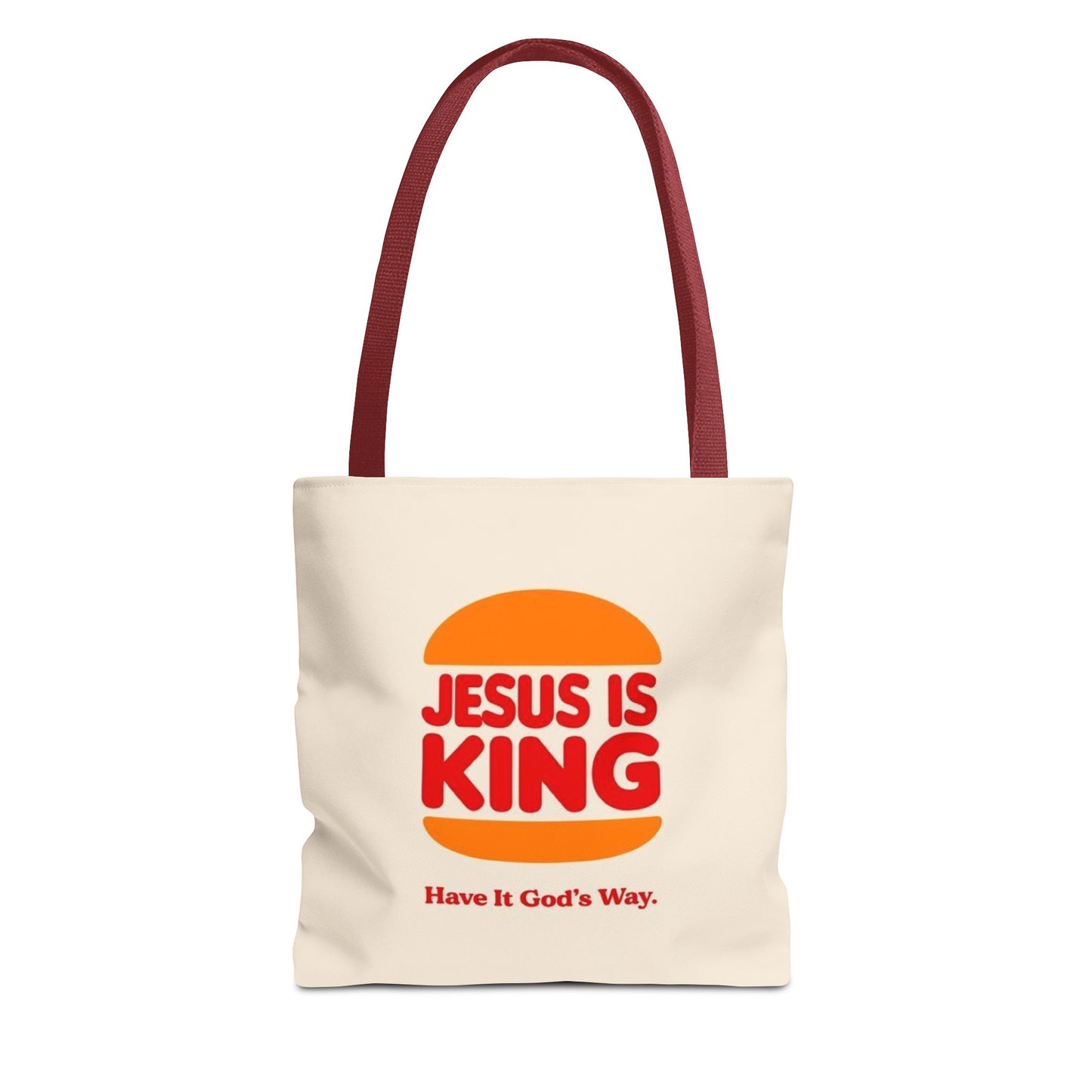 Religious Inspirational Tote Bag - "Jesus is King" with Quote