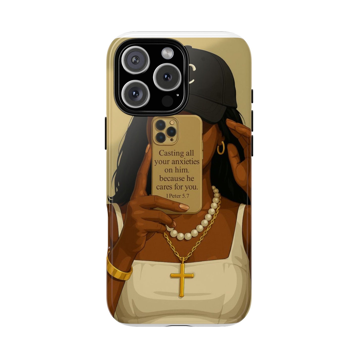 1 Peter 5:7 faith phone case cast your cares