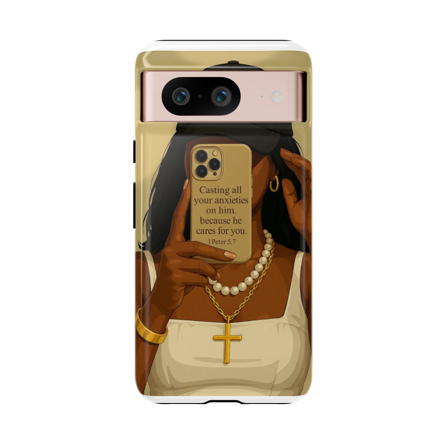 1 Peter 5:7 faith phone case cast your cares