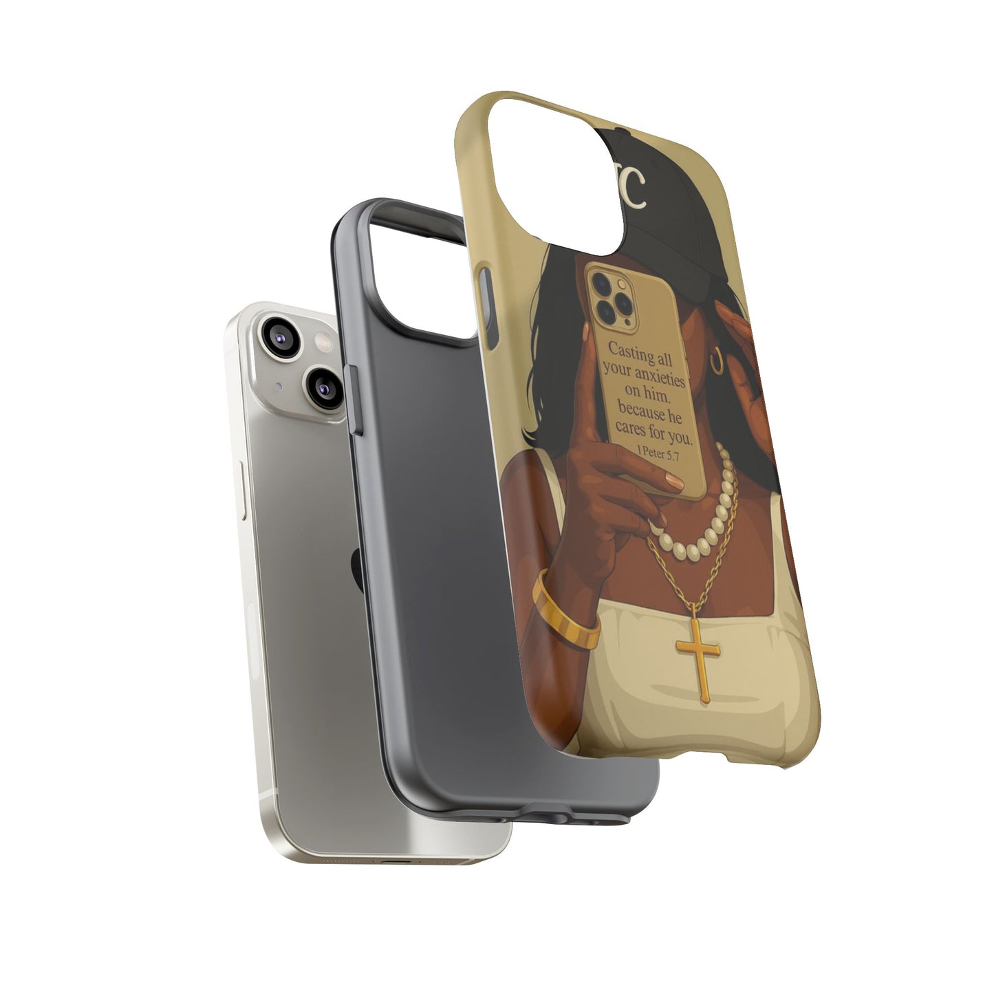1 Peter 5:7 faith phone case cast your cares