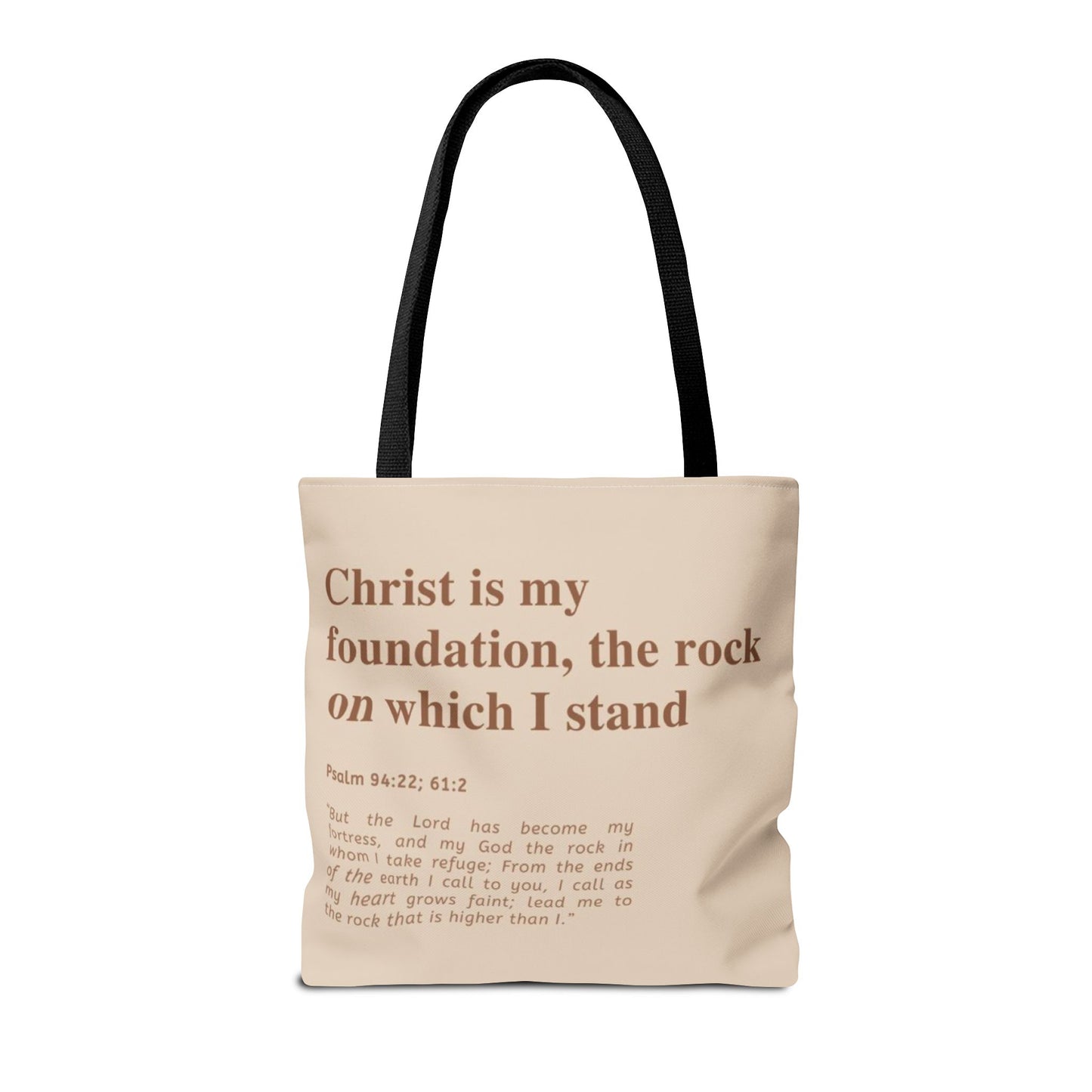 Inspirational Tote Bag | "Christ is My Foundation"